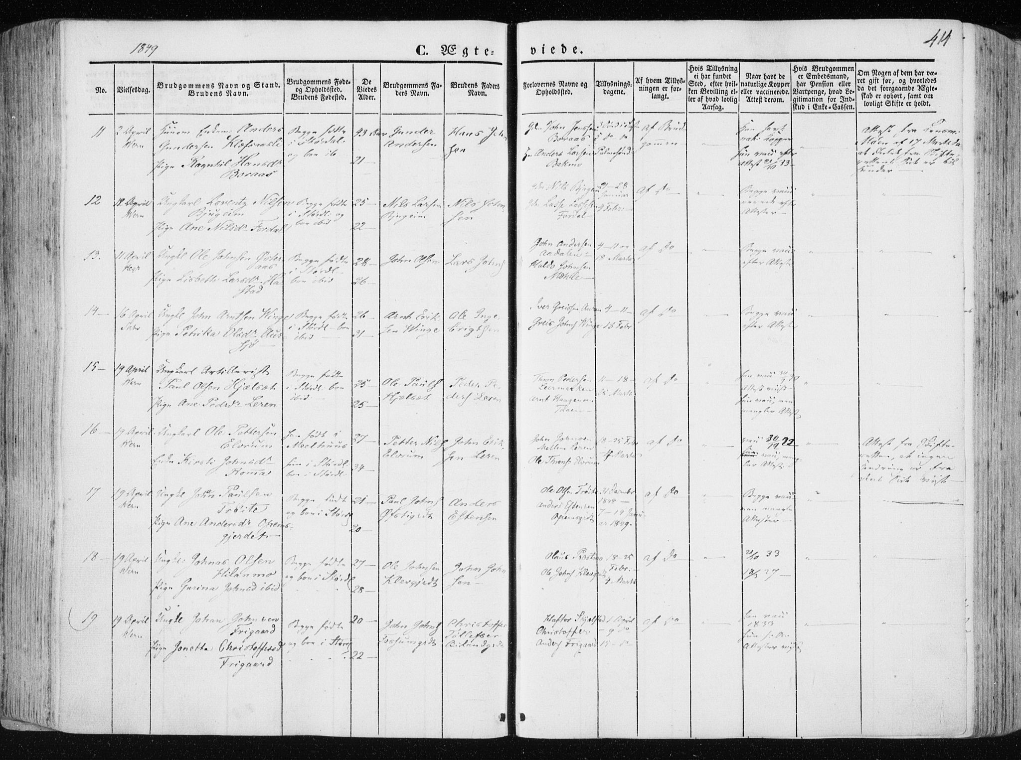 Ministerialprotokoller, klokkerbøker og fødselsregistre - Nord-Trøndelag, SAT/A-1458/709/L0074: Parish register (official) no. 709A14, 1845-1858, p. 414