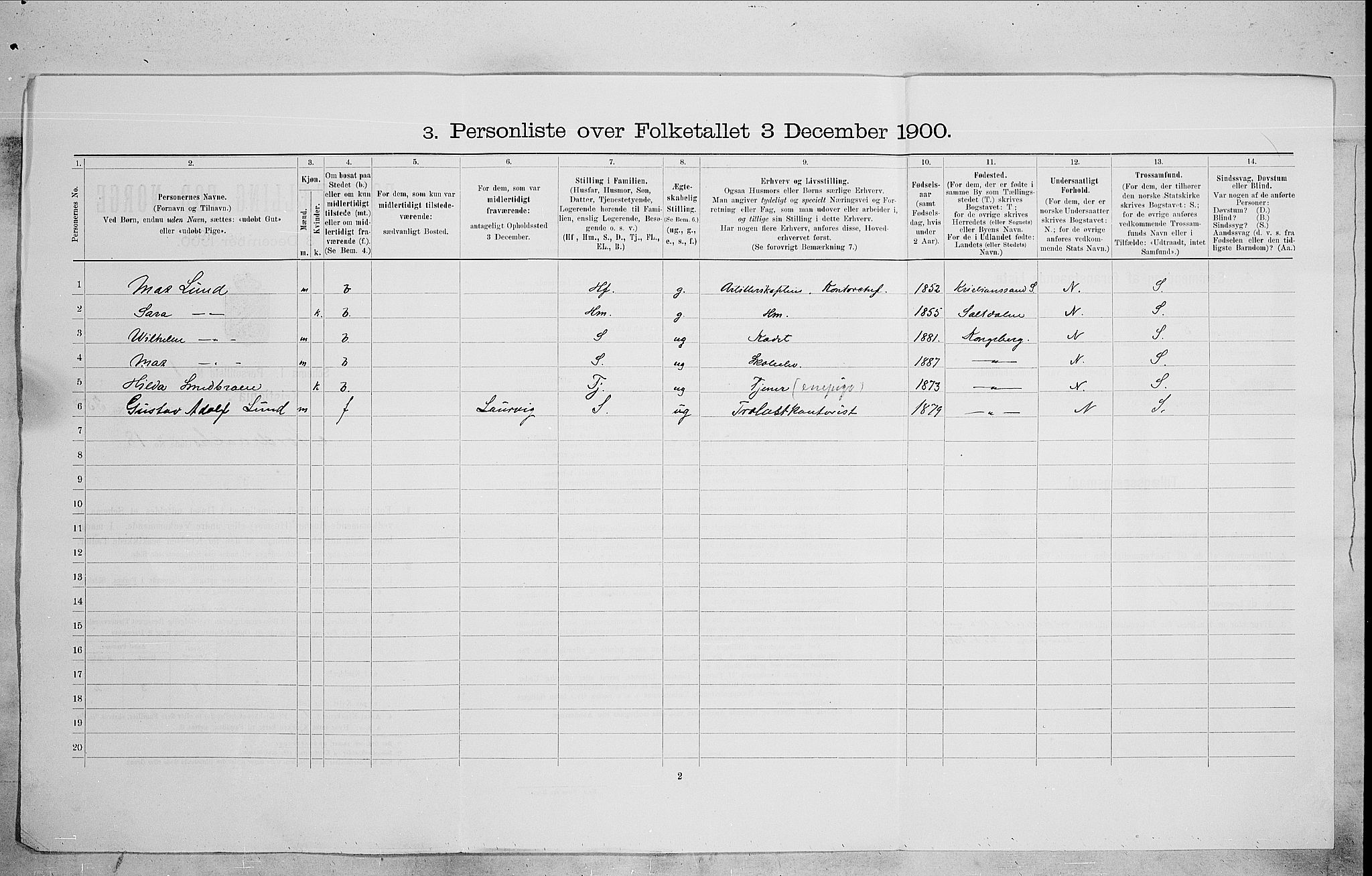 SAO, 1900 census for Kristiania, 1900, p. 66128