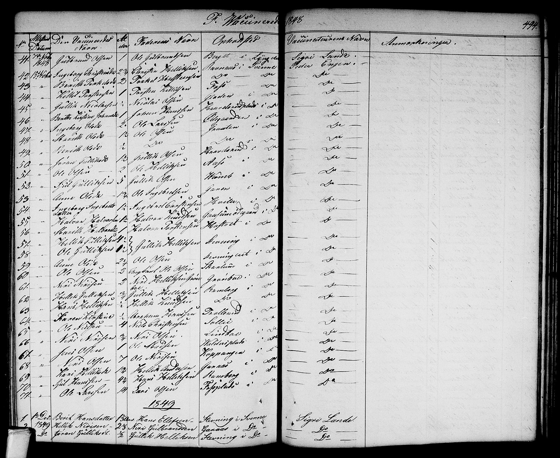 Flesberg kirkebøker, SAKO/A-18/G/Ga/L0002: Parish register (copy) no. I 2, 1834-1860, p. 494