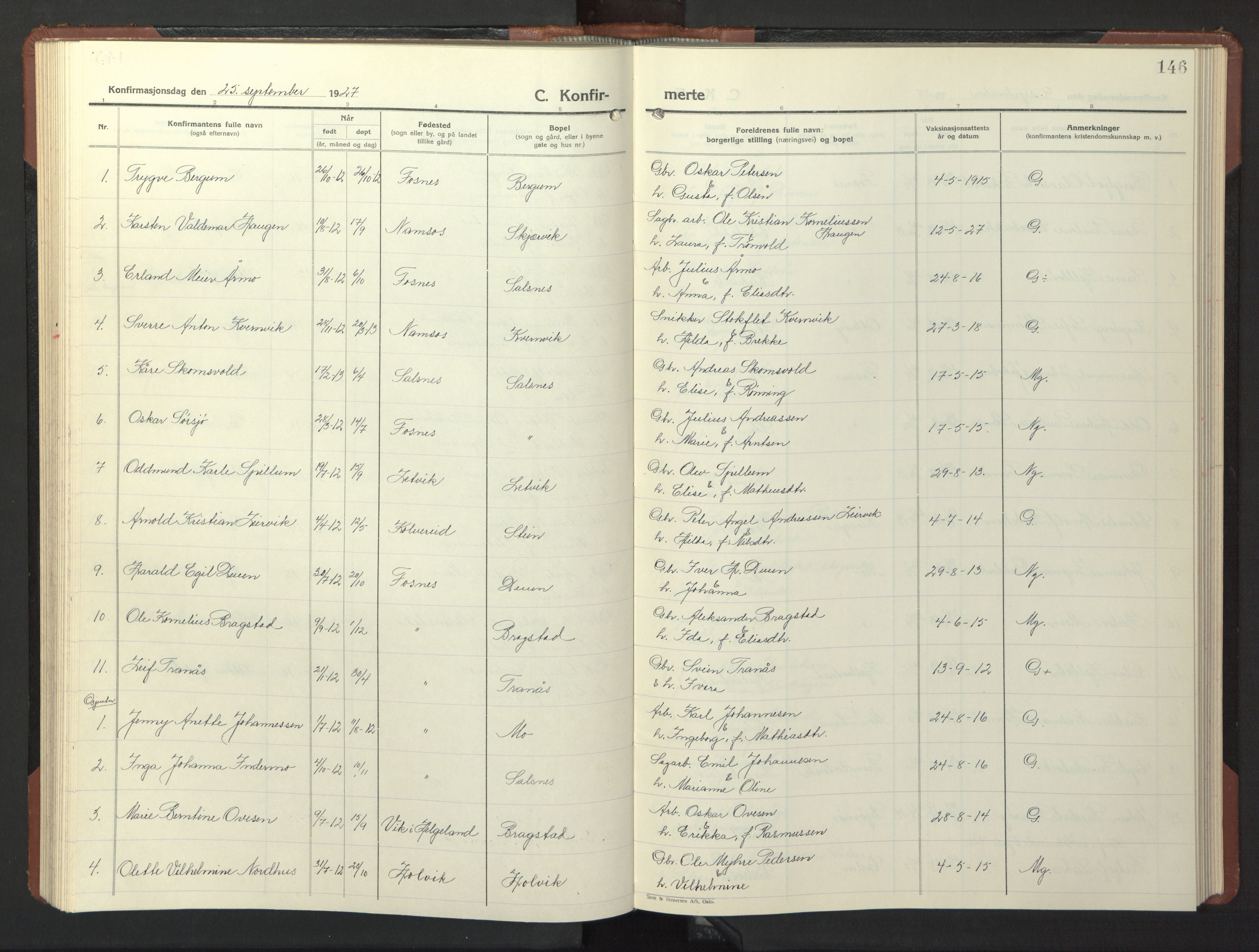 Ministerialprotokoller, klokkerbøker og fødselsregistre - Nord-Trøndelag, SAT/A-1458/773/L0625: Parish register (copy) no. 773C01, 1910-1952, p. 146