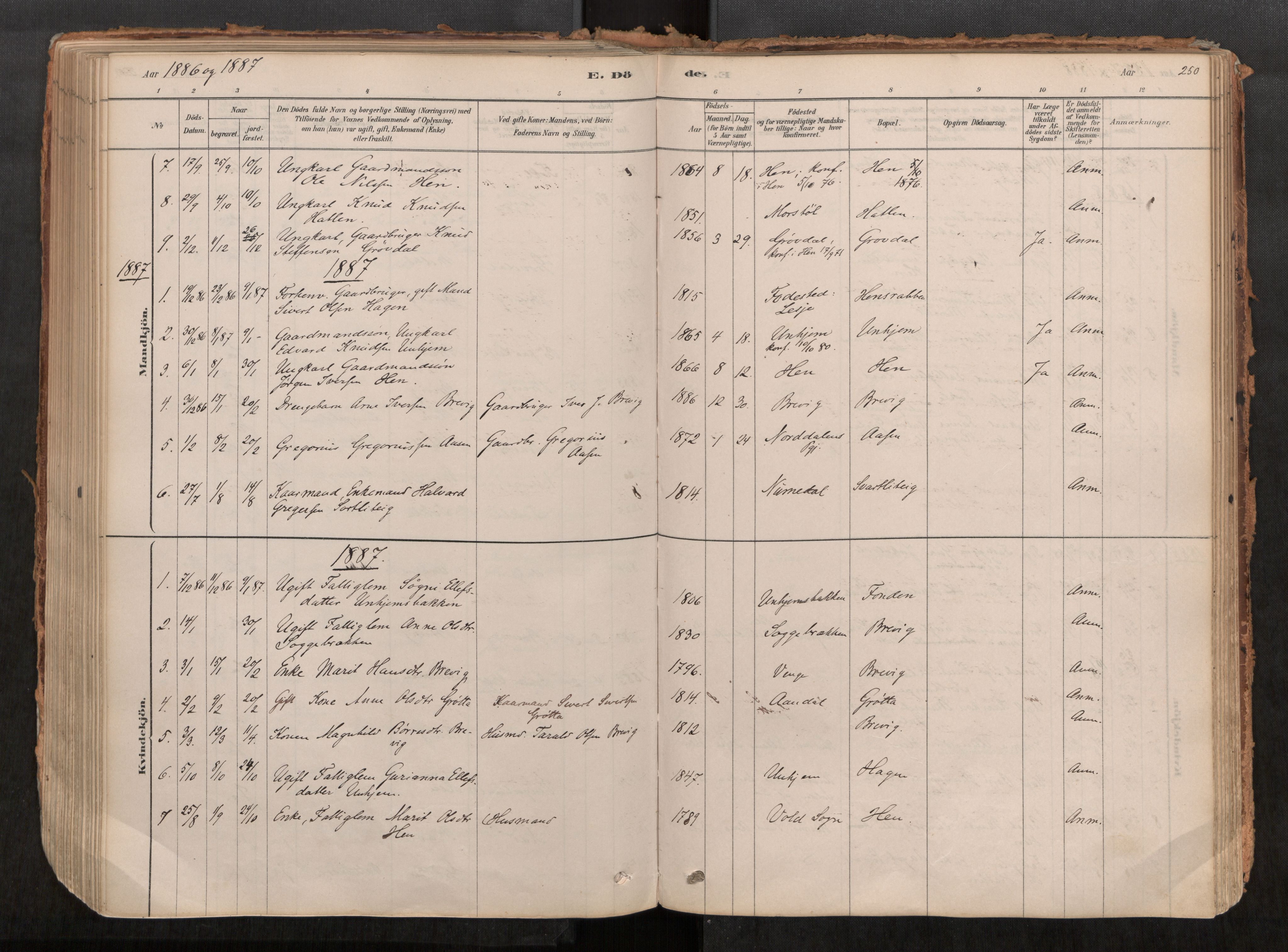 Ministerialprotokoller, klokkerbøker og fødselsregistre - Møre og Romsdal, SAT/A-1454/545/L0594: Parish register (official) no. 545A03, 1878-1920, p. 250