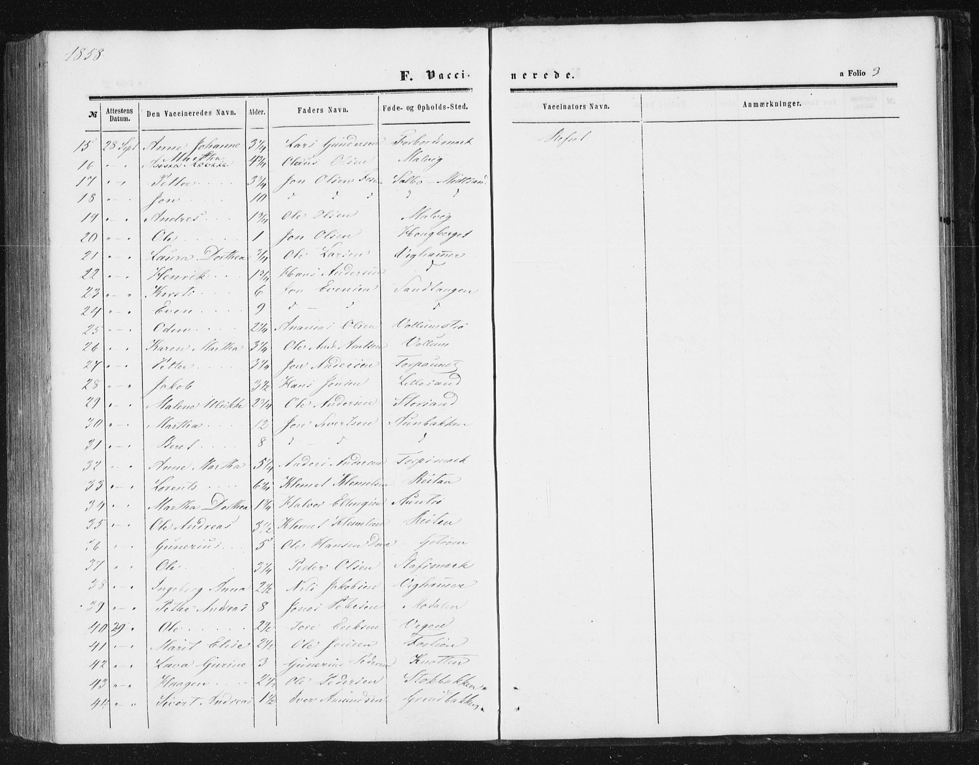 Ministerialprotokoller, klokkerbøker og fødselsregistre - Sør-Trøndelag, AV/SAT-A-1456/616/L0408: Parish register (official) no. 616A05, 1857-1865, p. 3