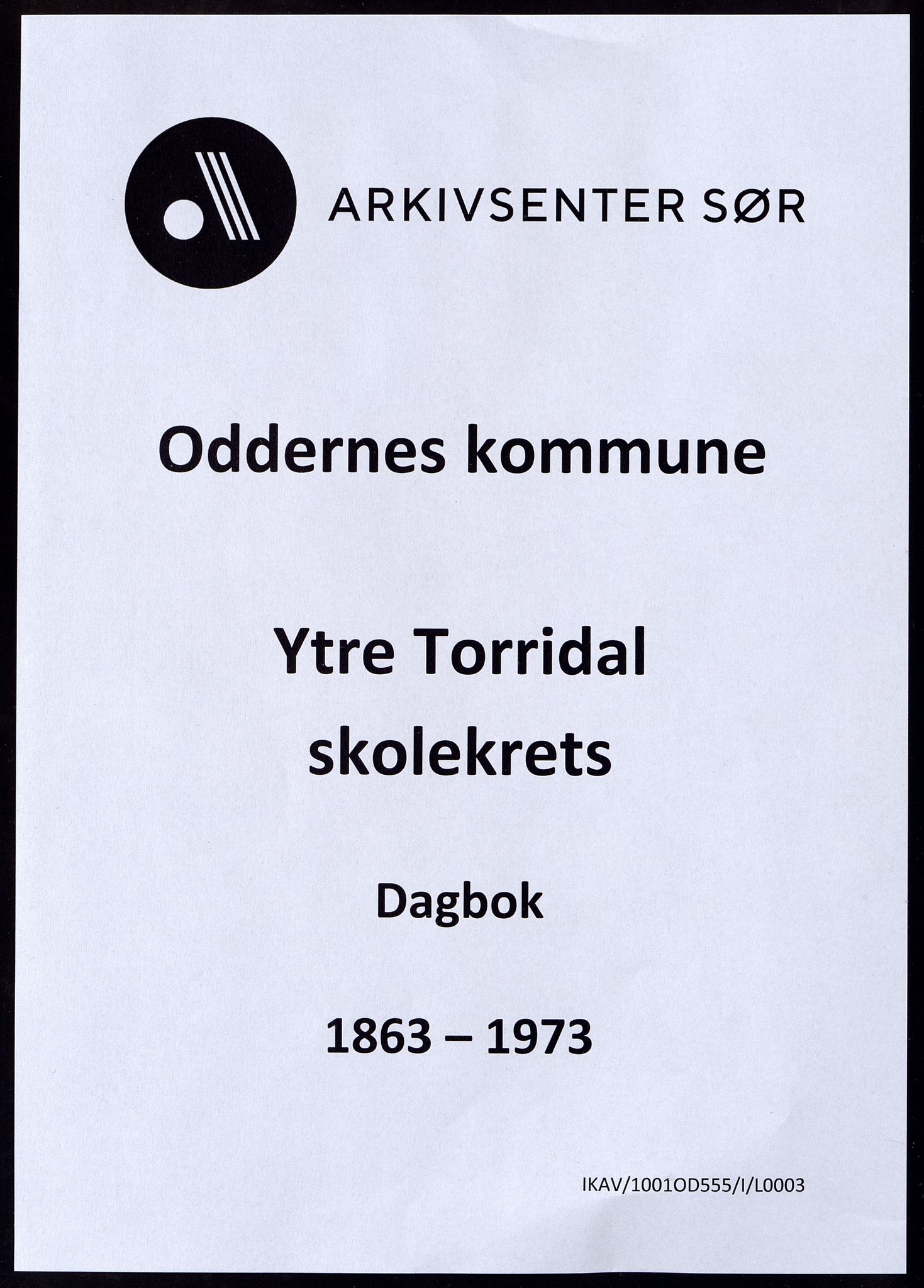 Oddernes kommune - Ytre Torridal skolekrets, ARKSOR/1001OD555/I/L0003: Dagbok , 1863-1873