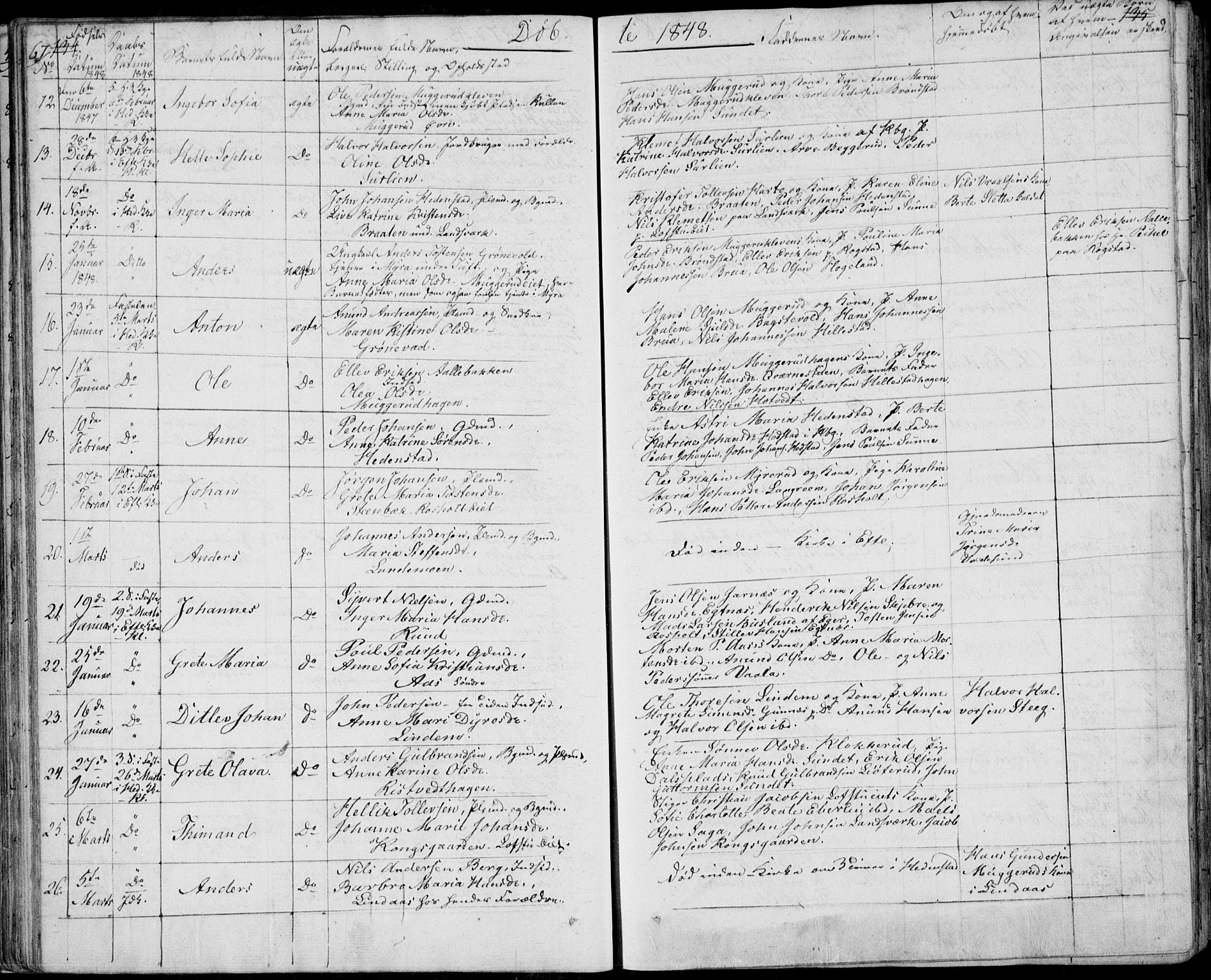 Sandsvær kirkebøker, AV/SAKO-A-244/F/Fa/L0005: Parish register (official) no. I 5, 1840-1856, p. 134-135