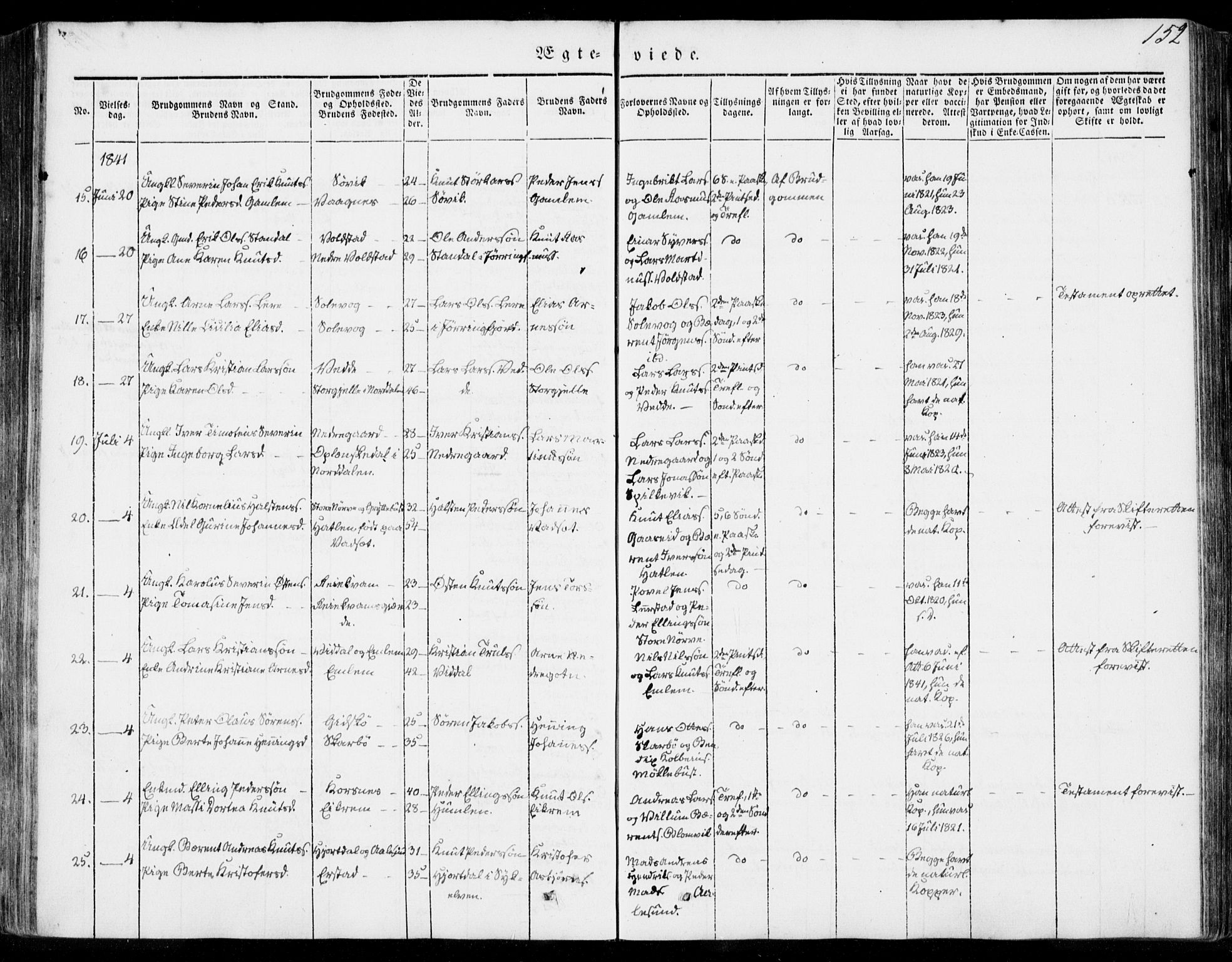 Ministerialprotokoller, klokkerbøker og fødselsregistre - Møre og Romsdal, AV/SAT-A-1454/528/L0396: Parish register (official) no. 528A07, 1839-1847, p. 152