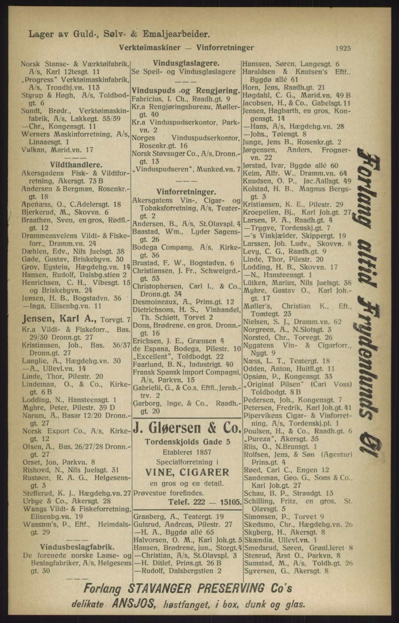 Kristiania/Oslo adressebok, PUBL/-, 1915, p. 1923