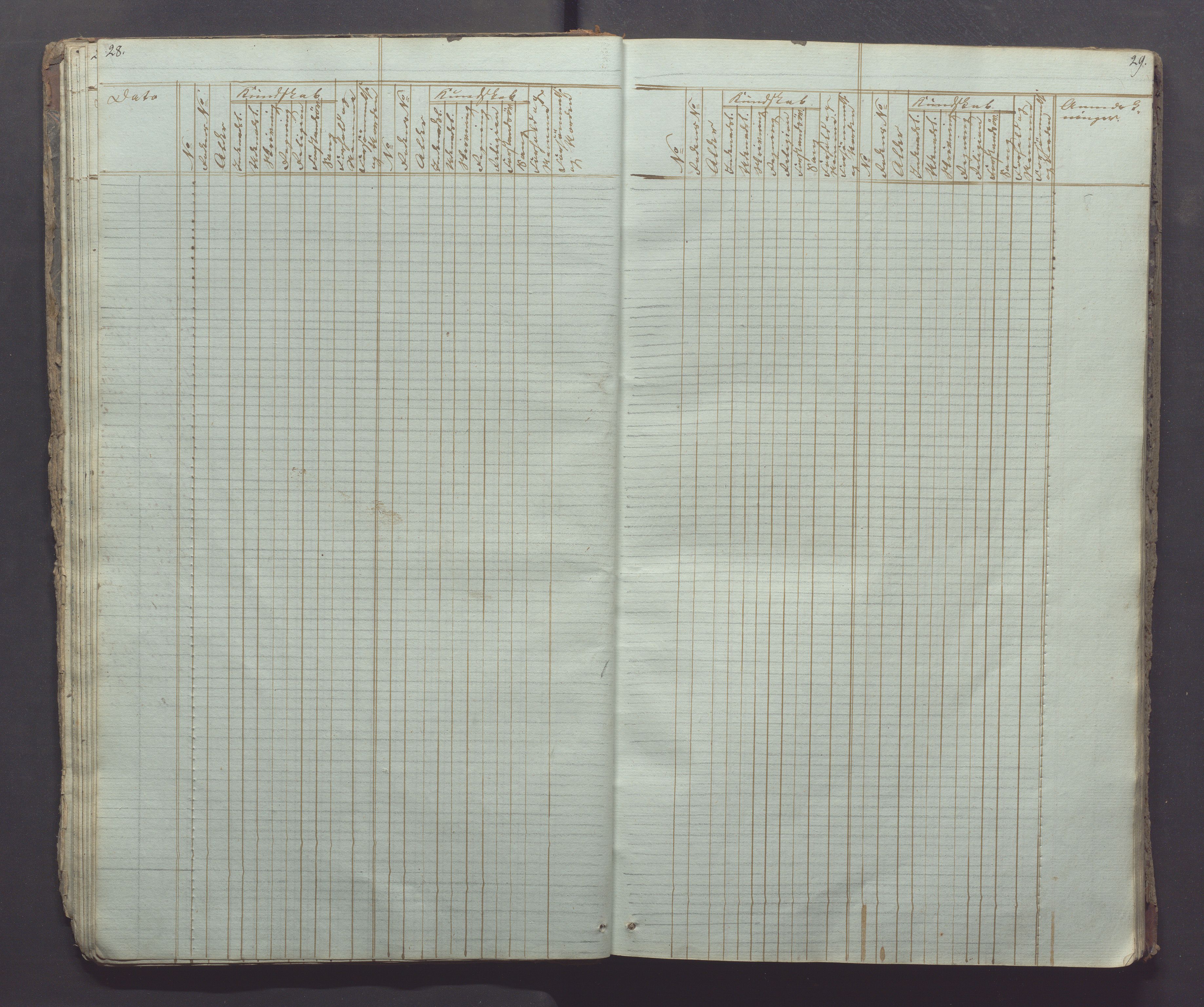 Egersund kommune (Ladested) - Egersund almueskole/folkeskole, IKAR/K-100521/H/L0002: Skoleprotokoll - Faste Almueskole, 2. klasse, 1844-1852, p. 28-29