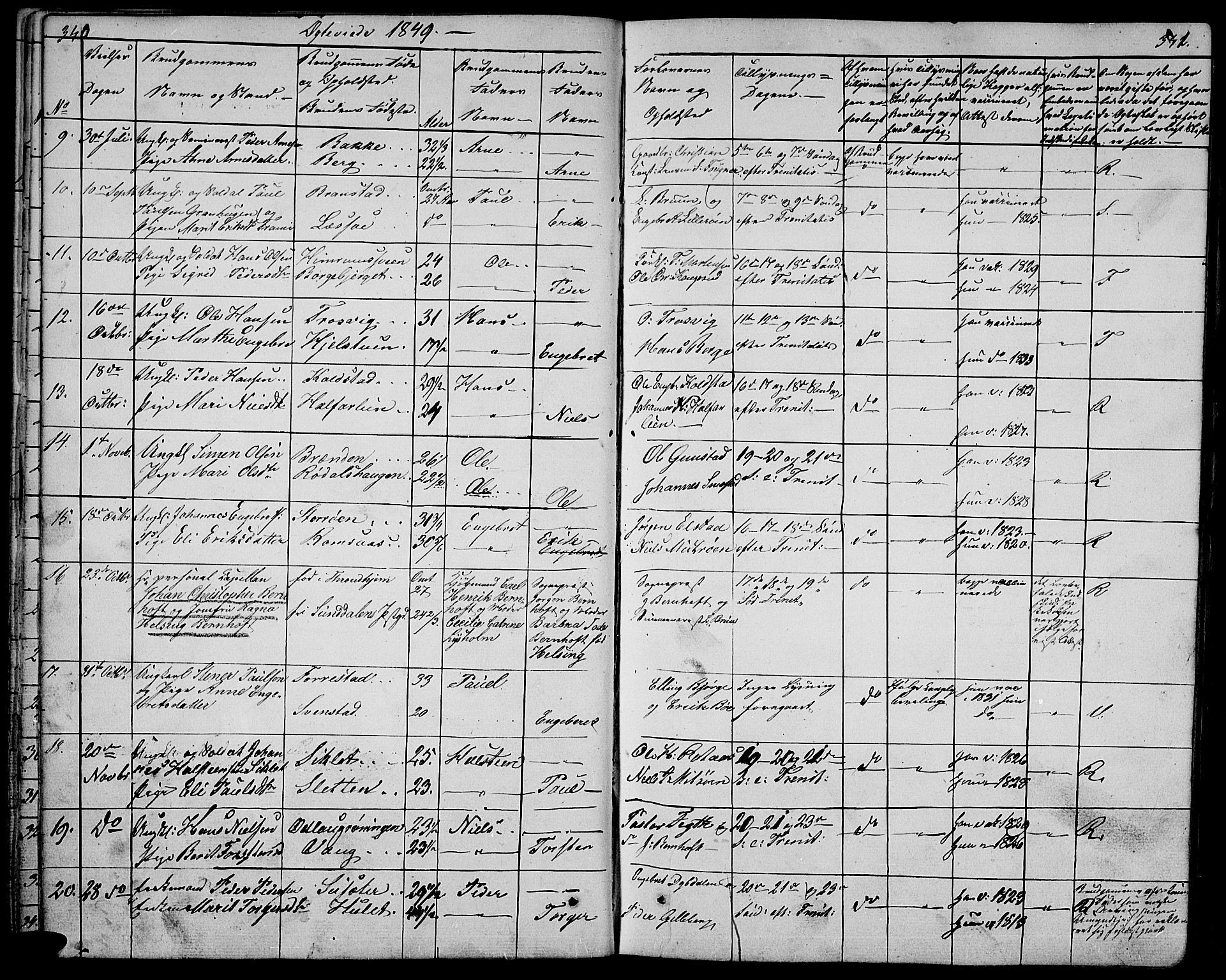 Ringebu prestekontor, SAH/PREST-082/H/Ha/Hab/L0002: Parish register (copy) no. 2, 1839-1853, p. 340-341
