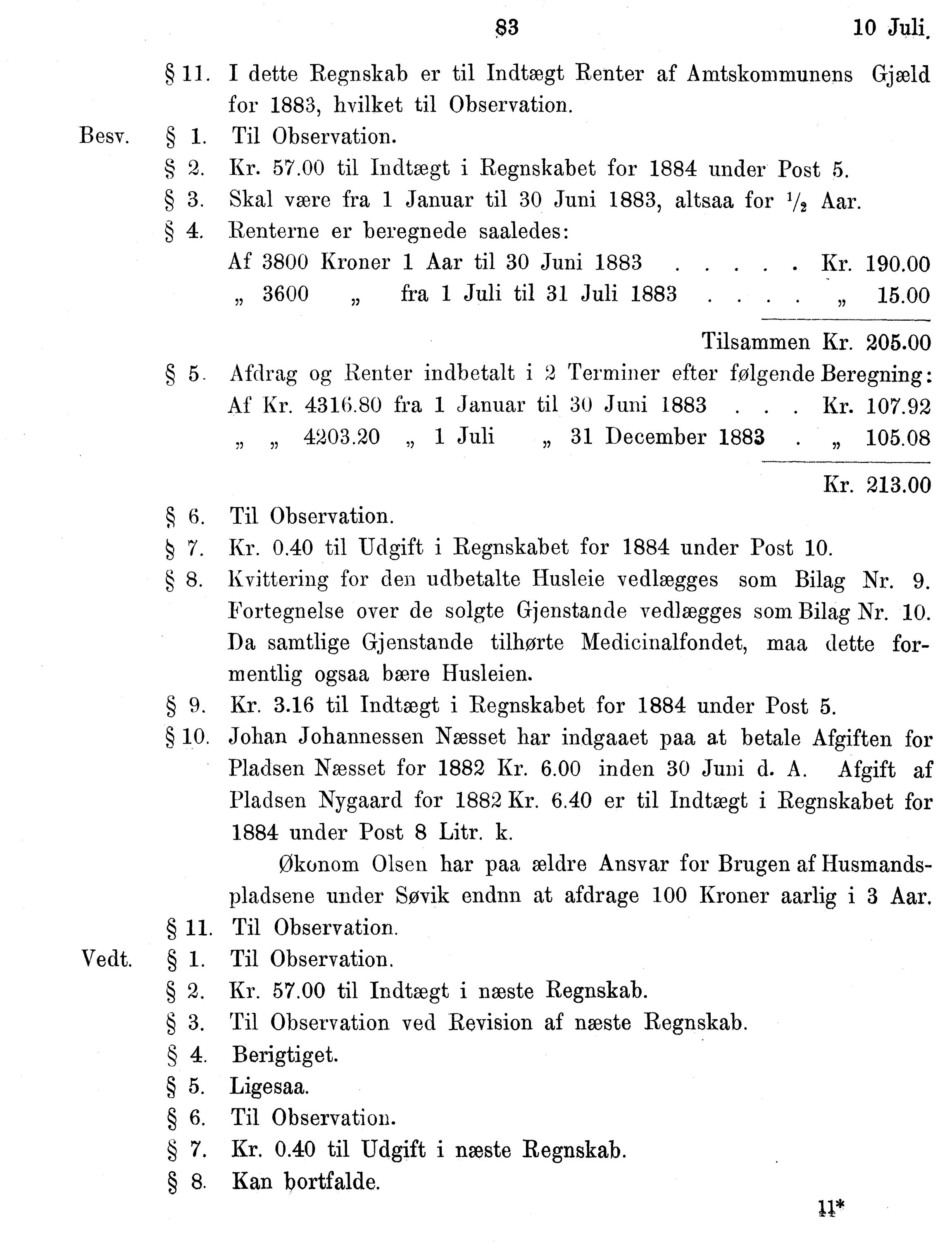 Nordland Fylkeskommune. Fylkestinget, AIN/NFK-17/176/A/Ac/L0014: Fylkestingsforhandlinger 1881-1885, 1881-1885