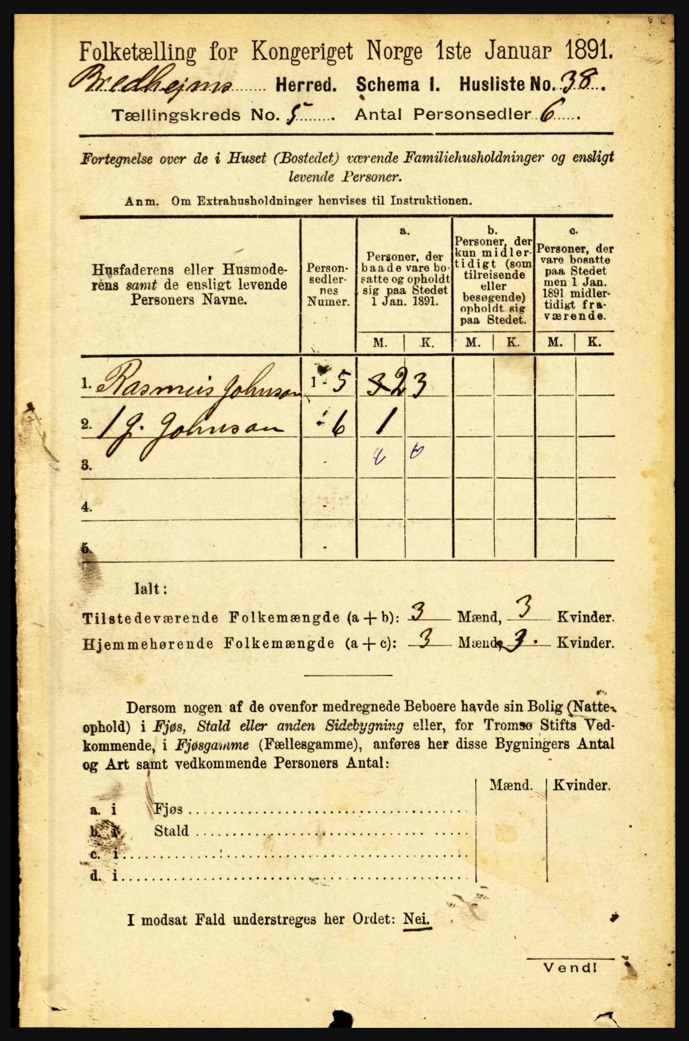 RA, 1891 census for 1446 Breim, 1891, p. 1730