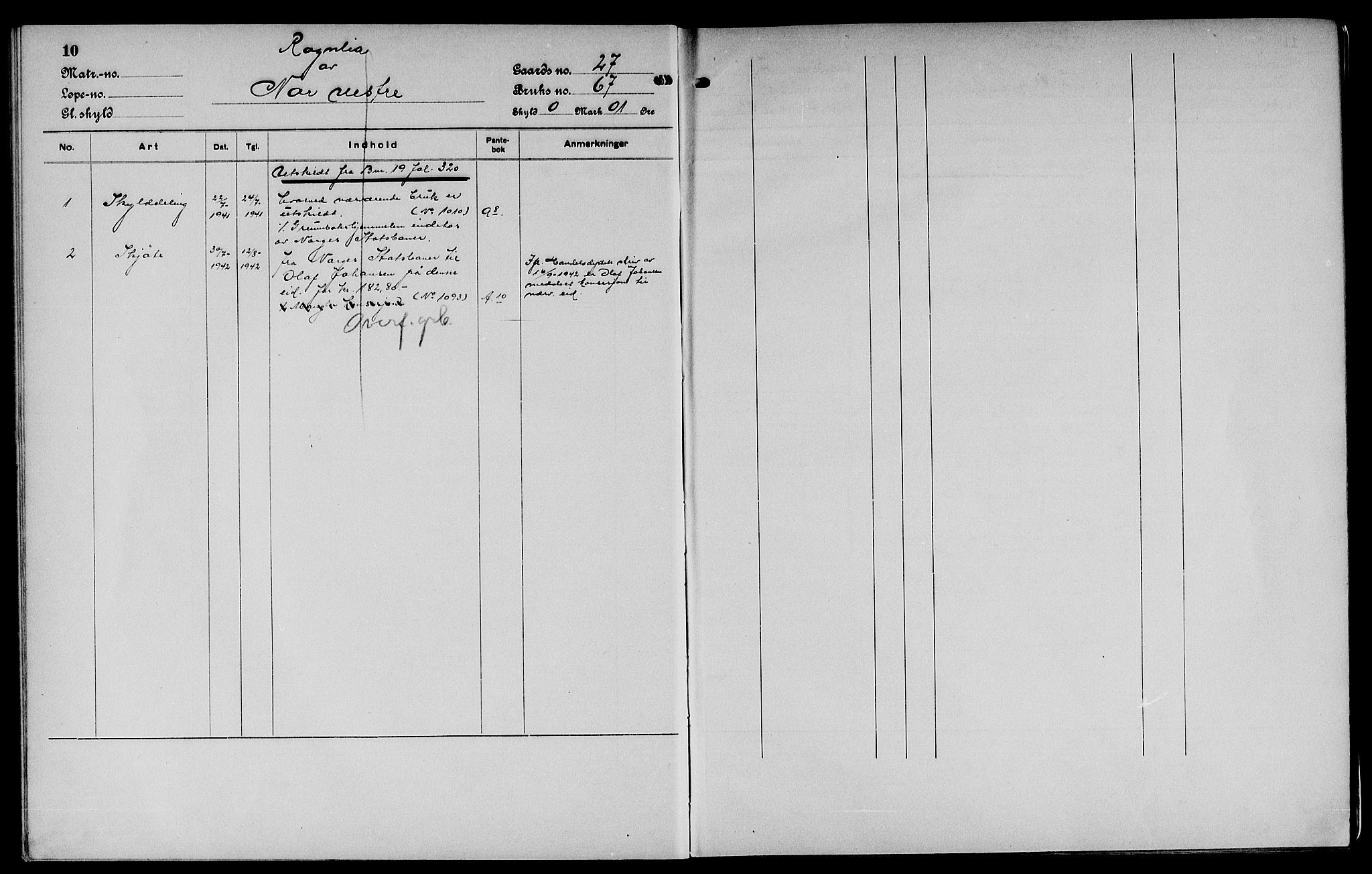 Vinger og Odal sorenskriveri, SAH/TING-022/H/Ha/Hac/Hacc/L0004: Mortgage register no. 3.4, 1923, p. 10