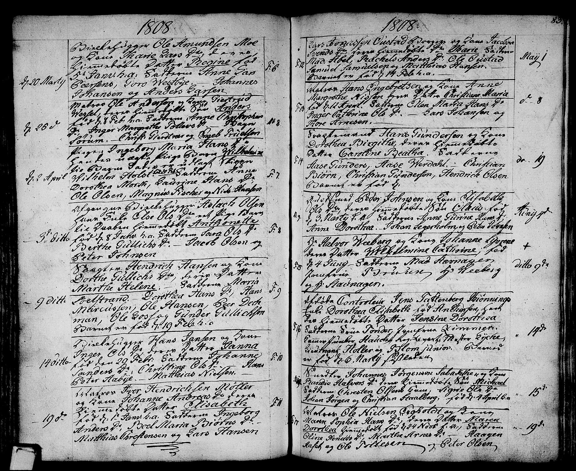 Strømsø kirkebøker, SAKO/A-246/F/Fa/L0010: Parish register (official) no. I 10, 1792-1822, p. 83