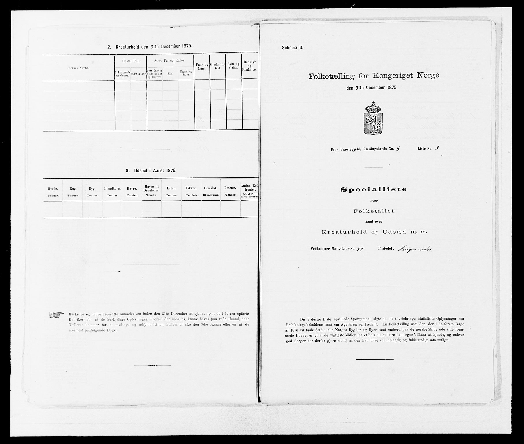 SAB, 1875 census for 1211P Etne, 1875, p. 301