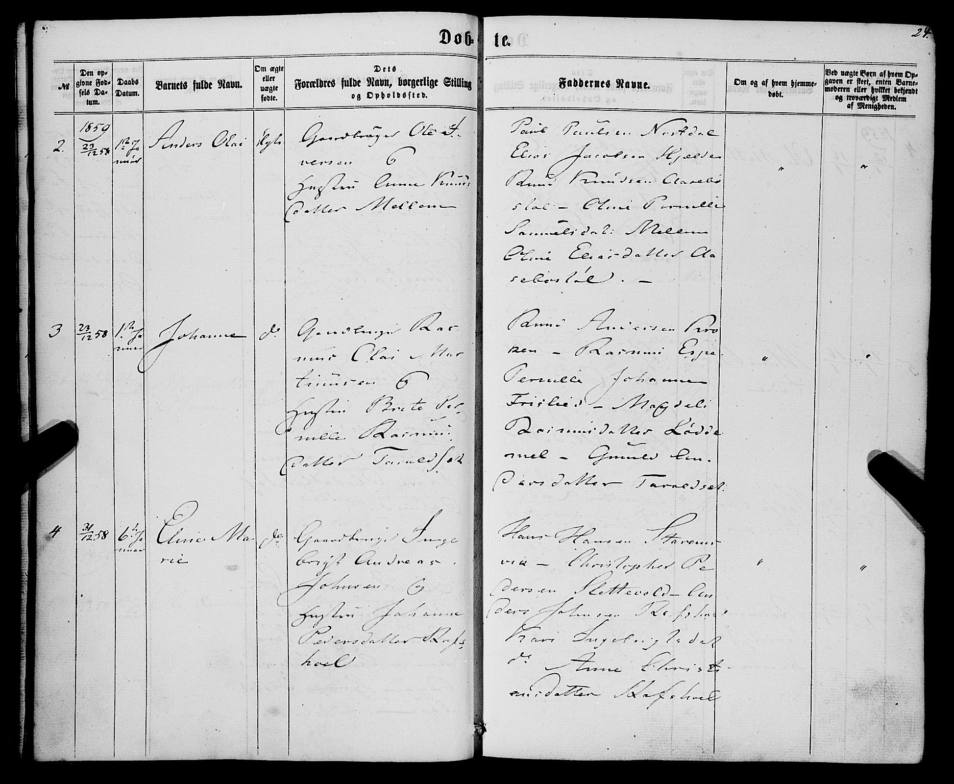 Eid sokneprestembete, SAB/A-82301/H/Haa/Haaa/L0008: Parish register (official) no. A 8, 1858-1860, p. 24