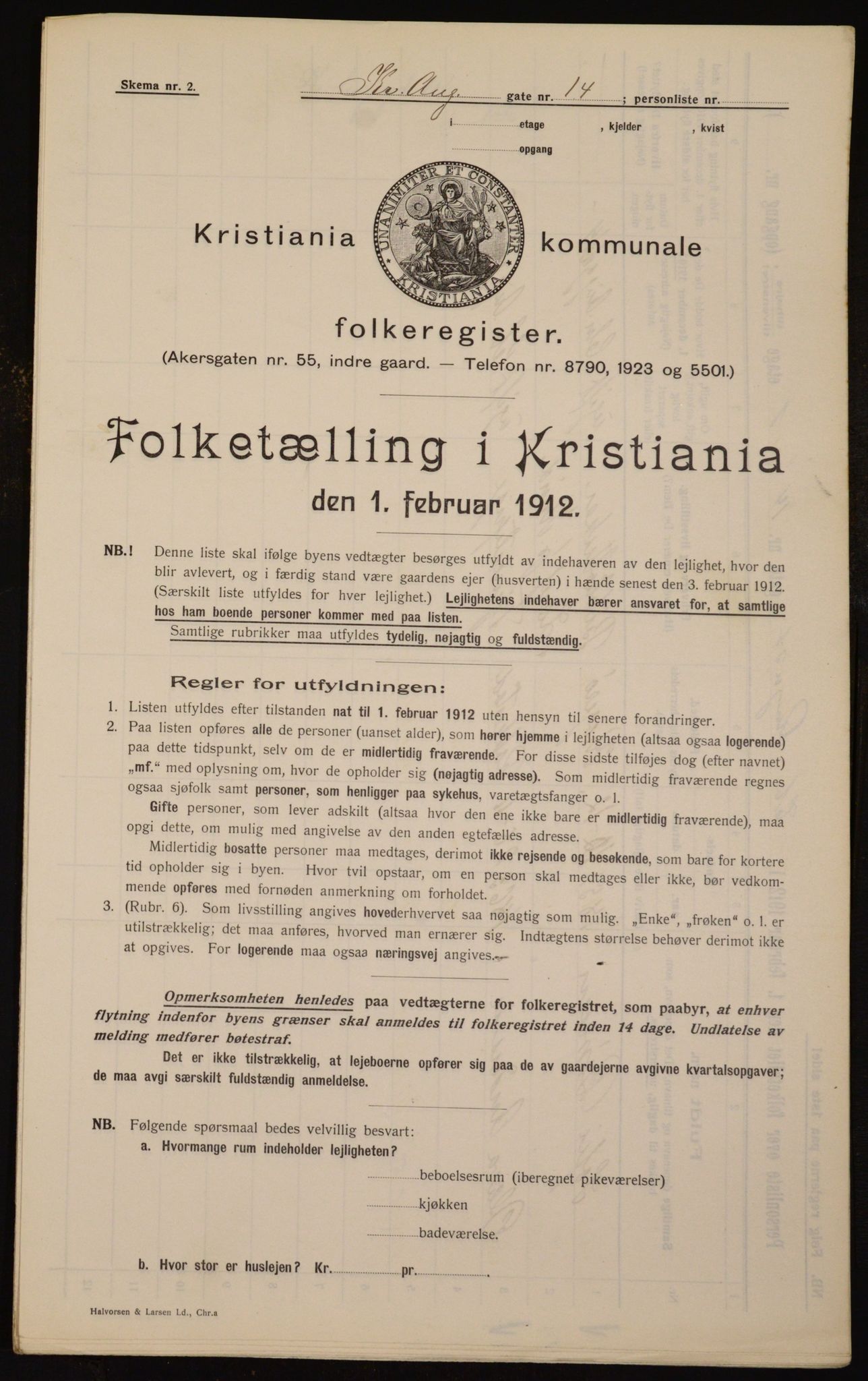 OBA, Municipal Census 1912 for Kristiania, 1912, p. 54312