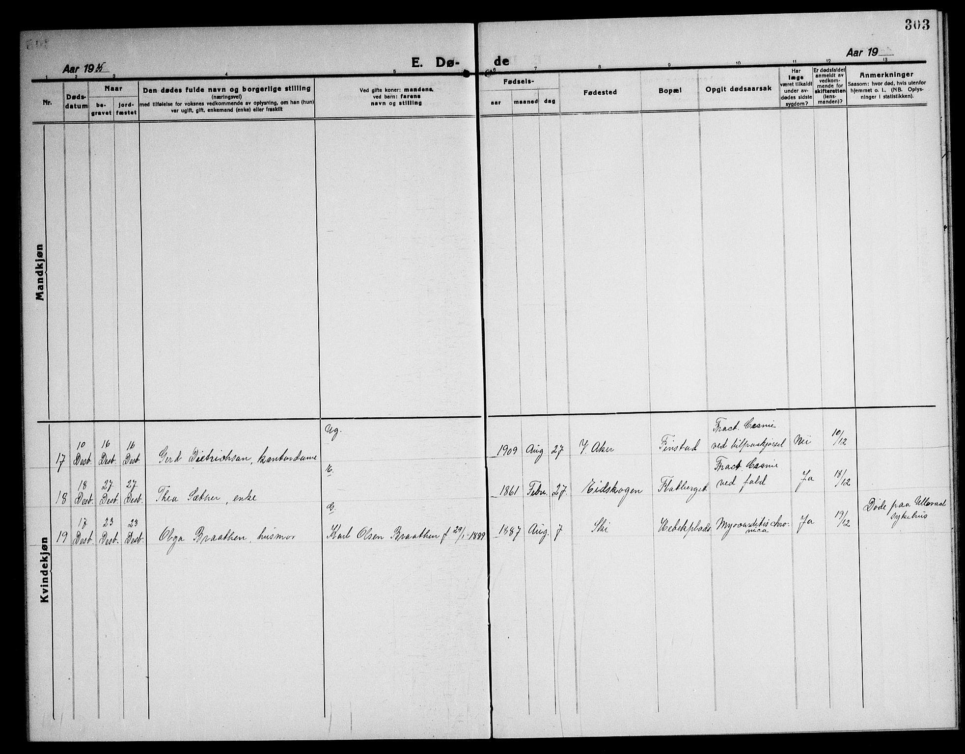 Kråkstad prestekontor Kirkebøker, AV/SAO-A-10125a/G/Gb/L0002: Parish register (copy) no. II 2, 1921-1941, p. 303