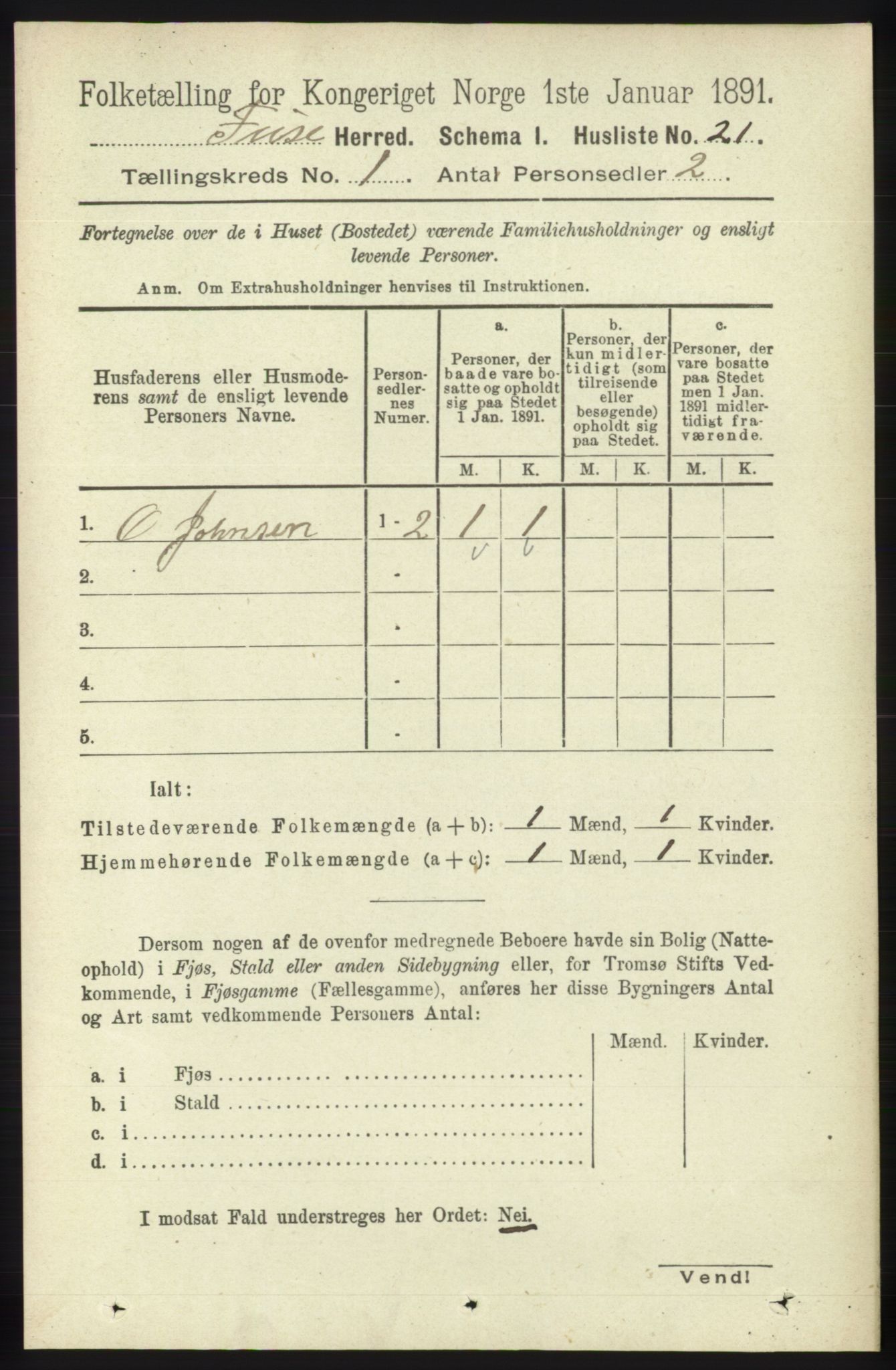 RA, 1891 census for 1241 Fusa, 1891, p. 62