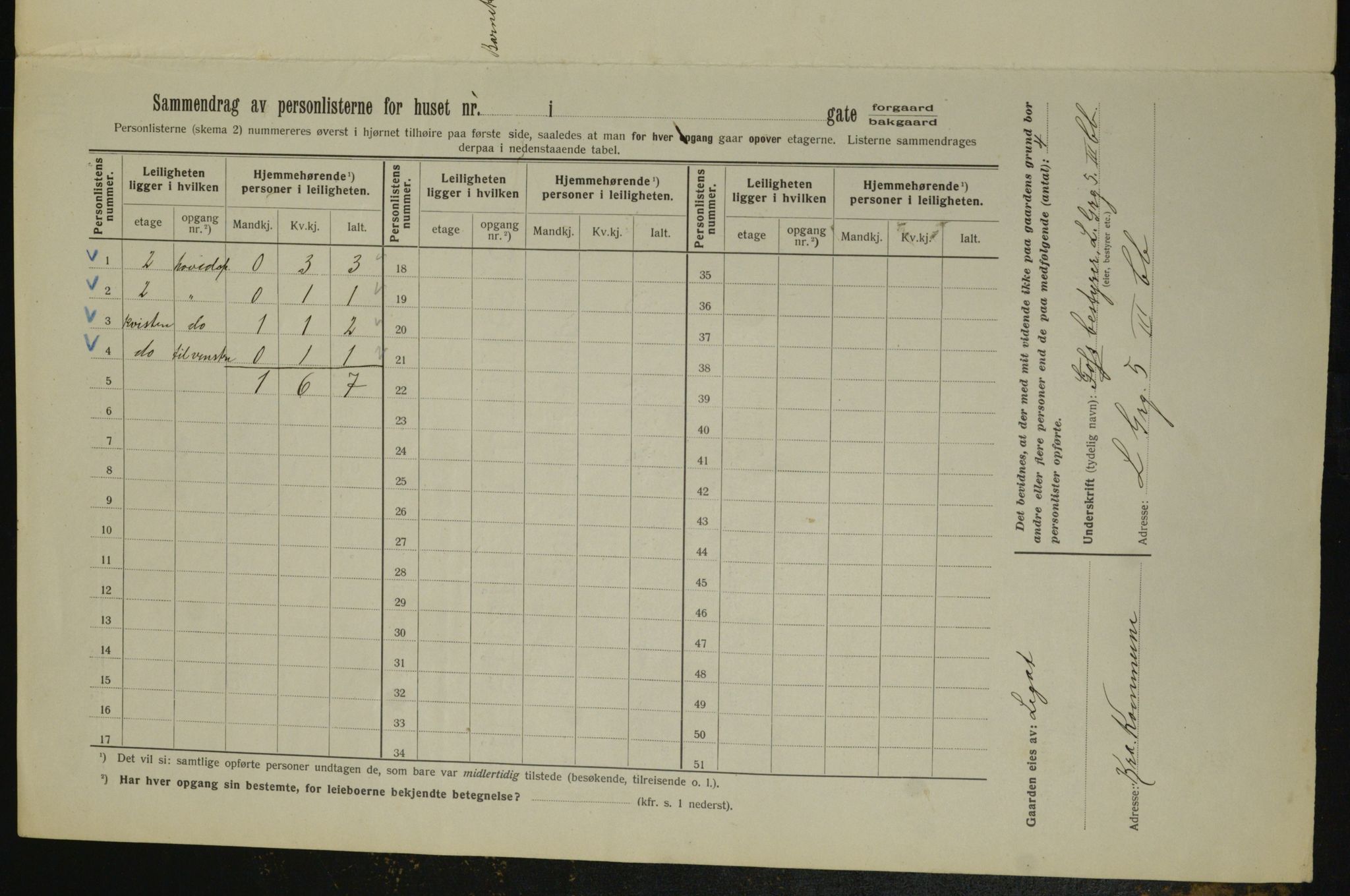 OBA, Municipal Census 1913 for Kristiania, 1913, p. 14413