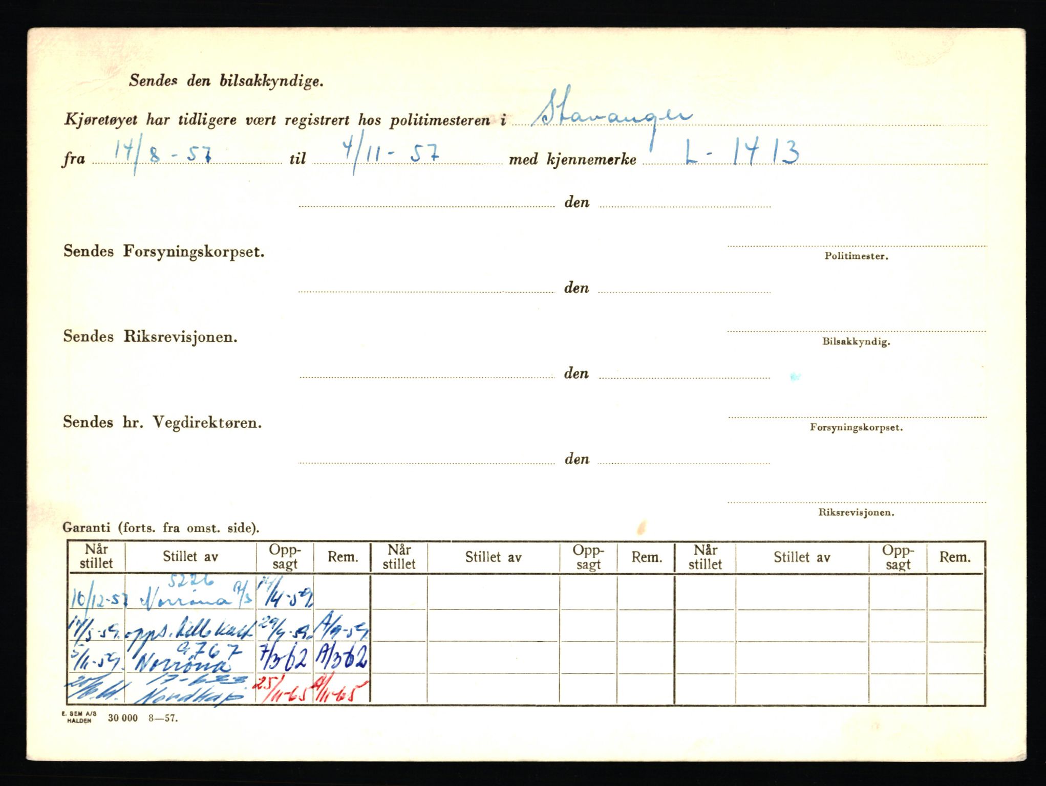 Stavanger trafikkstasjon, SAST/A-101942/0/F/L0065: L-65400 - L-67649, 1930-1971, p. 192