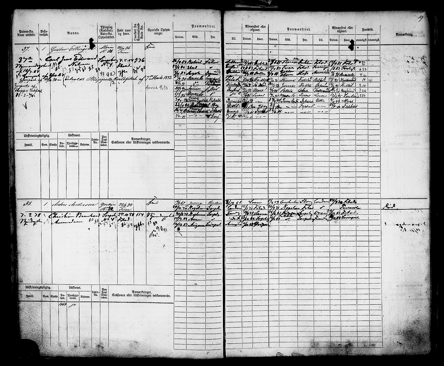 Sarpsborg mønstringskontor, AV/SAO-A-10569c/F/Fc/Fcb/L0004: Hovedrulle, 1868-1881, p. 22