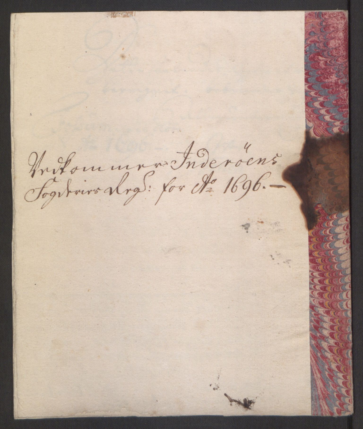 Rentekammeret inntil 1814, Reviderte regnskaper, Fogderegnskap, AV/RA-EA-4092/R63/L4309: Fogderegnskap Inderøy, 1695-1697, p. 289