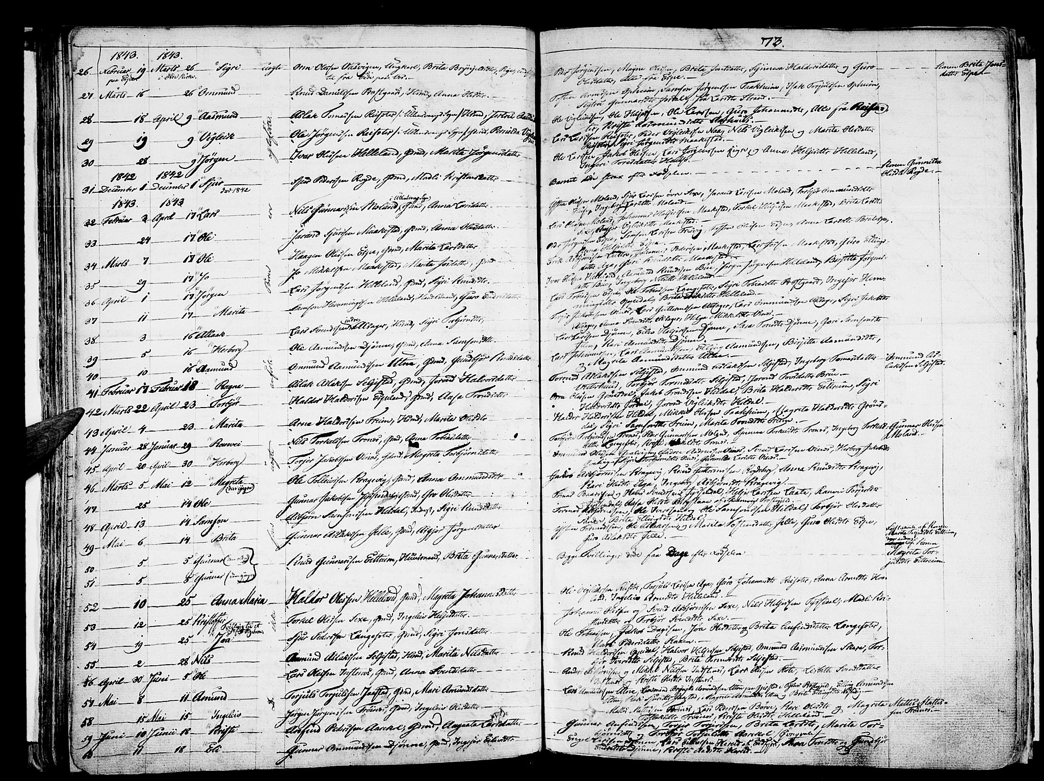 Ullensvang sokneprestembete, SAB/A-78701/H/Haa: Parish register (official) no. A 10, 1825-1853, p. 73