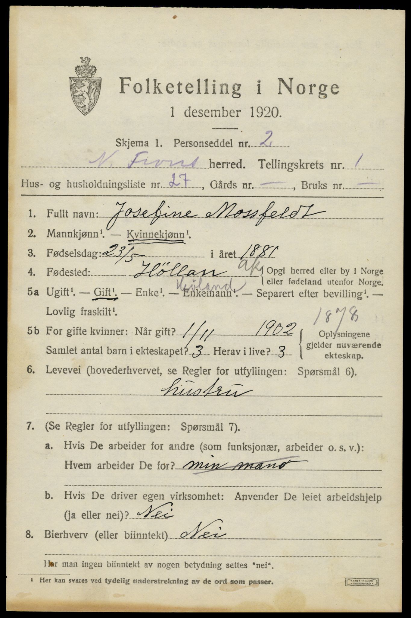 SAH, 1920 census for Nord-Fron, 1920, p. 1946