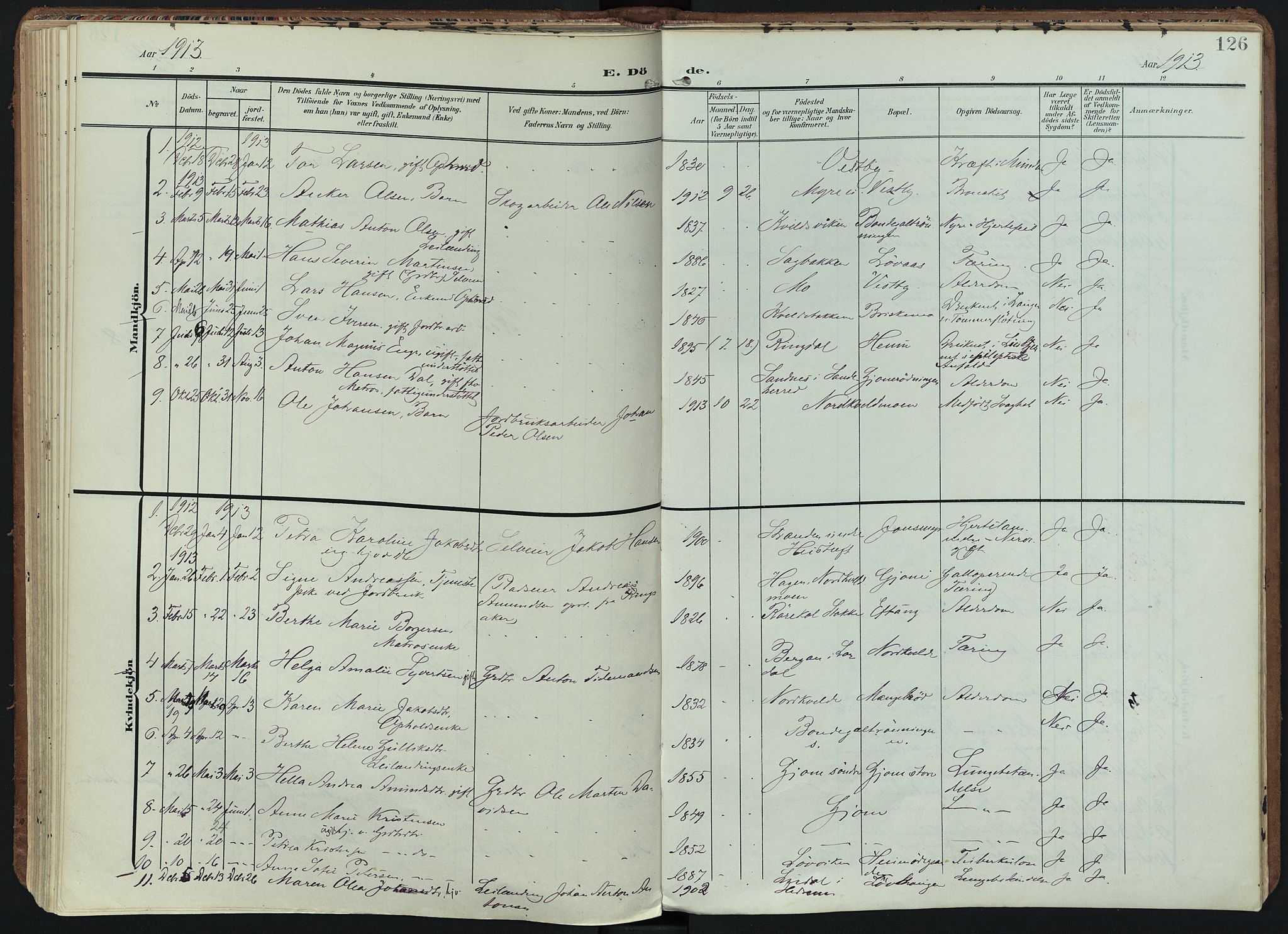 Hedrum kirkebøker, SAKO/A-344/F/Fb/L0002: Parish register (official) no. II 2, 1906-1924, p. 126