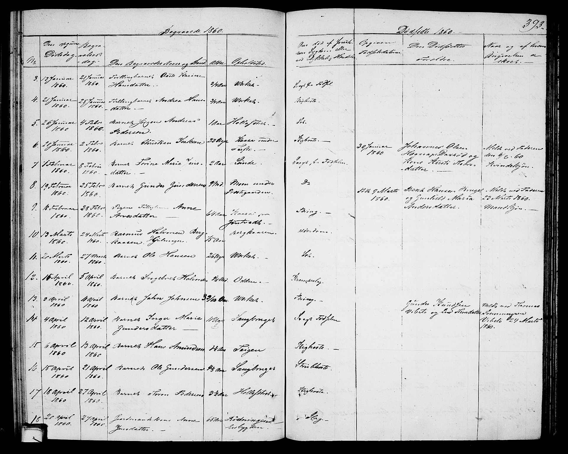 Holla kirkebøker, SAKO/A-272/G/Ga/L0003: Parish register (copy) no. I 3, 1849-1866, p. 393