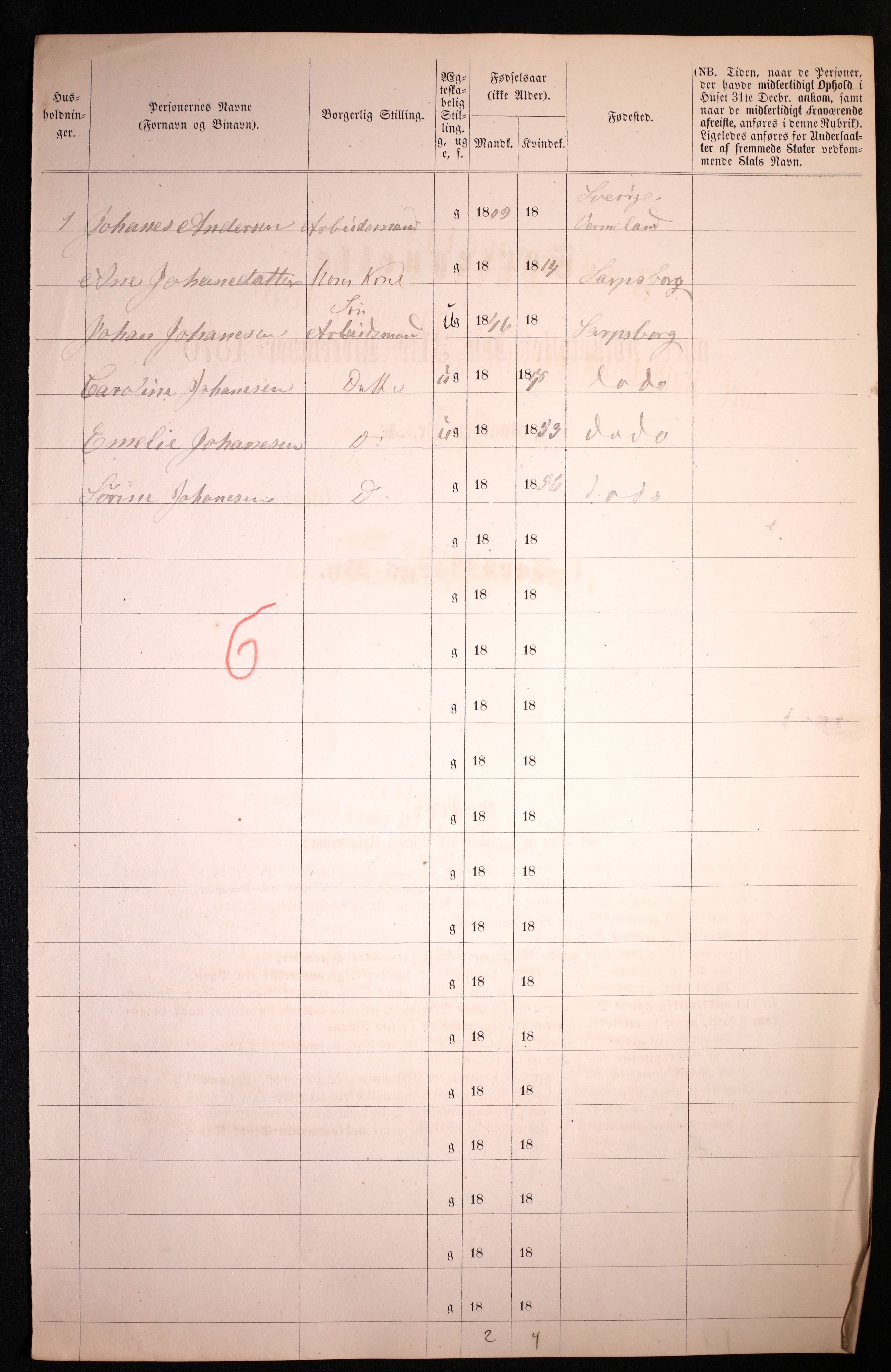 RA, 1870 census for 0102 Sarpsborg, 1870, p. 292