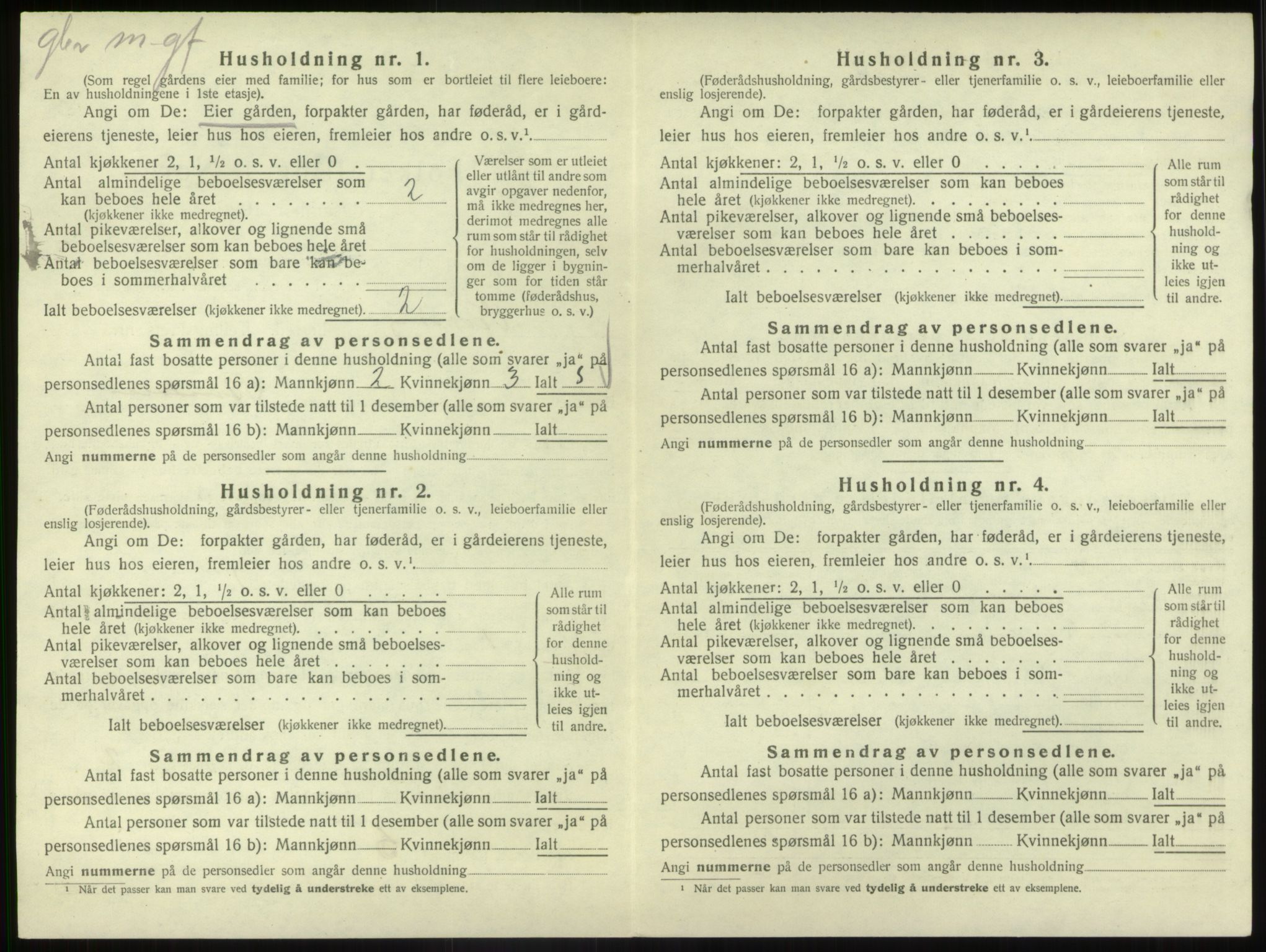 SAB, 1920 census for Vevring, 1920, p. 365