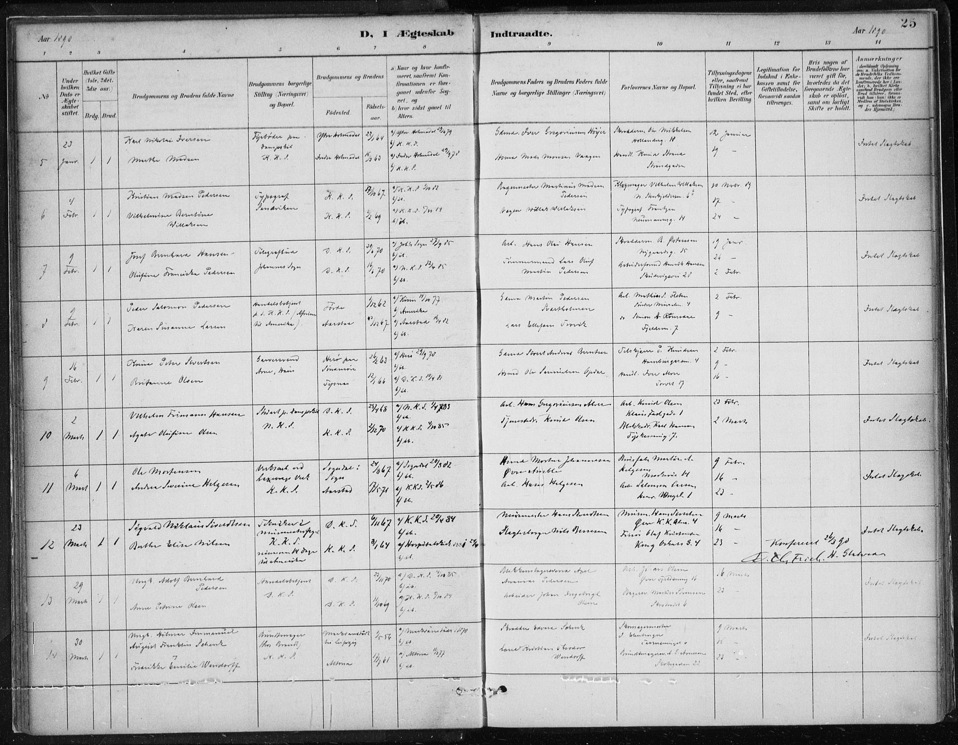 Korskirken sokneprestembete, AV/SAB-A-76101/H/Hab: Parish register (copy) no. D 3, 1887-1906, p. 25