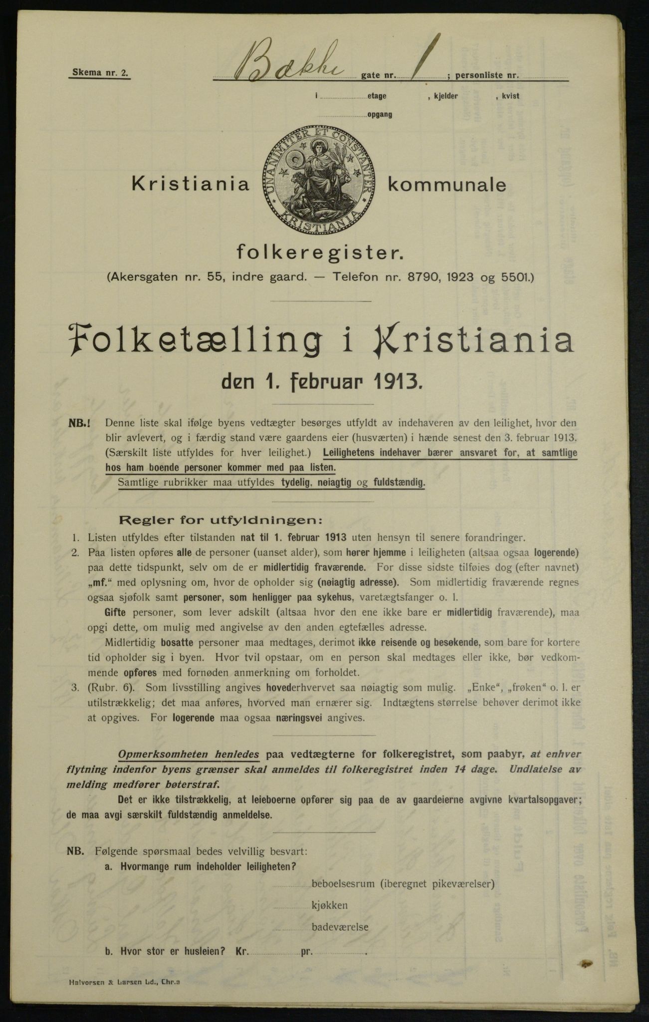 OBA, Municipal Census 1913 for Kristiania, 1913, p. 11032