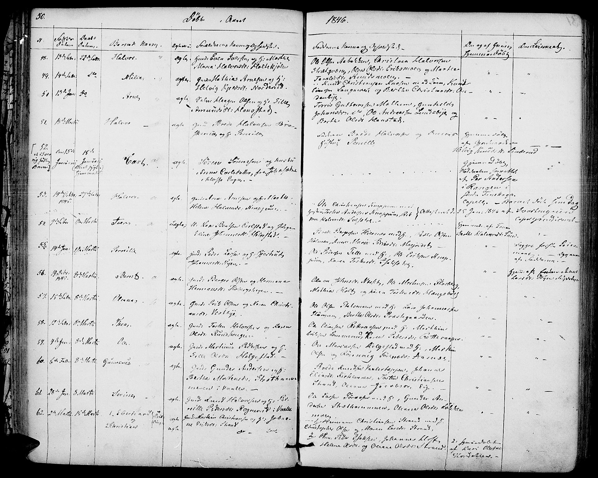 Hof prestekontor, SAH/PREST-038/H/Ha/Haa/L0007: Parish register (official) no. 7, 1841-1848, p. 50