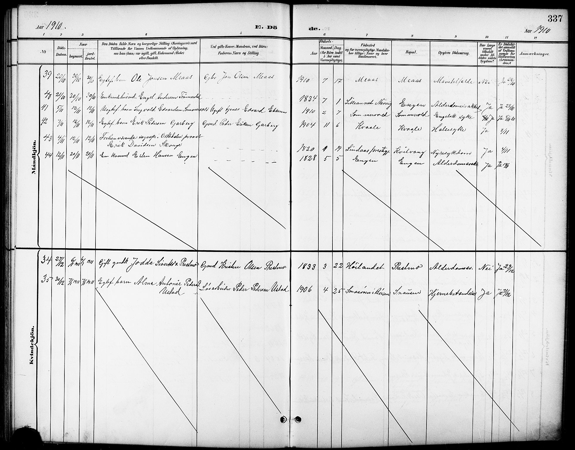 Ministerialprotokoller, klokkerbøker og fødselsregistre - Sør-Trøndelag, AV/SAT-A-1456/668/L0819: Parish register (copy) no. 668C08, 1899-1912, p. 337