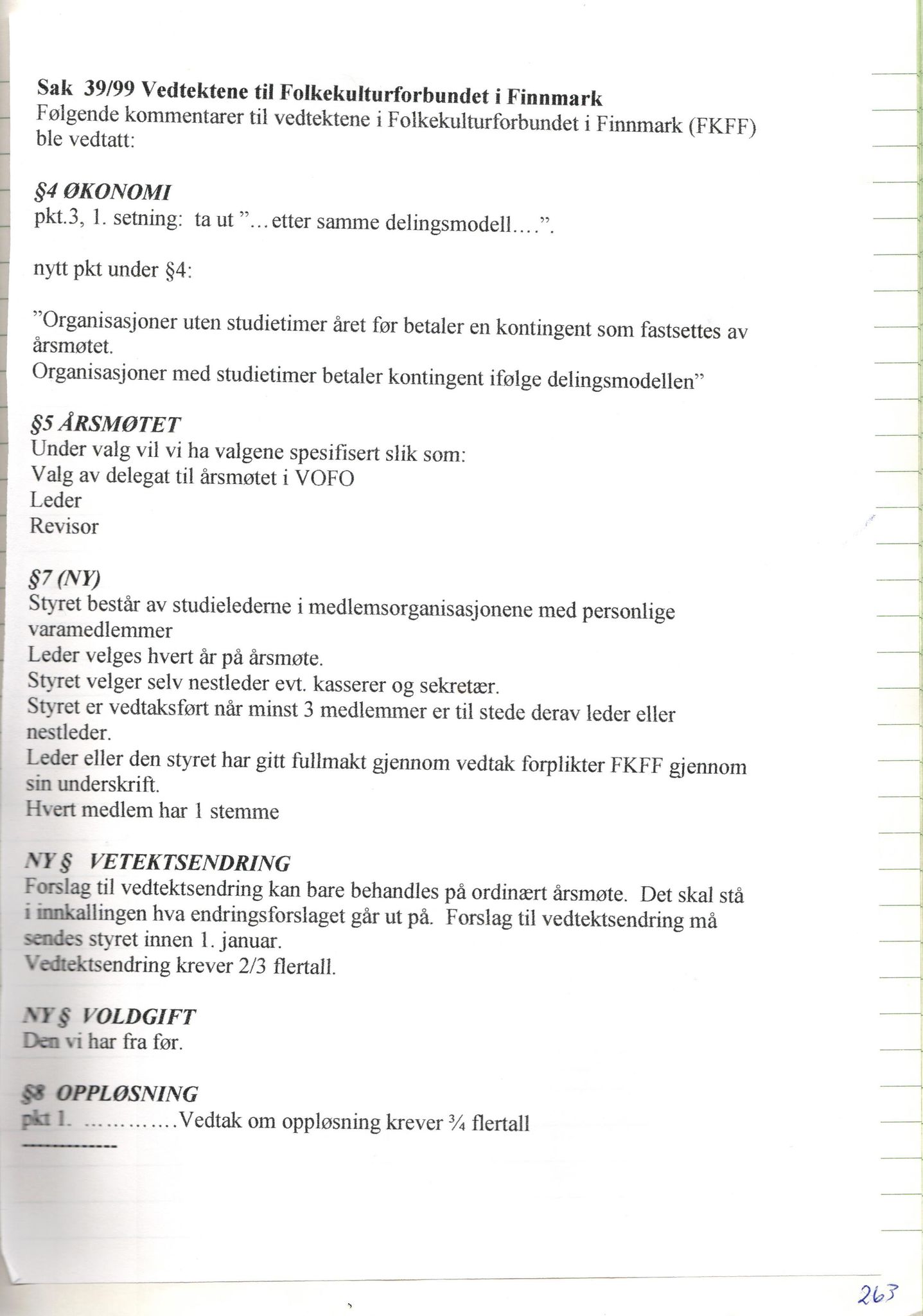Finnmark Husflidslag, FMFB/A-1134/A/L0004: Møtebok, 1995-2000, p. 269