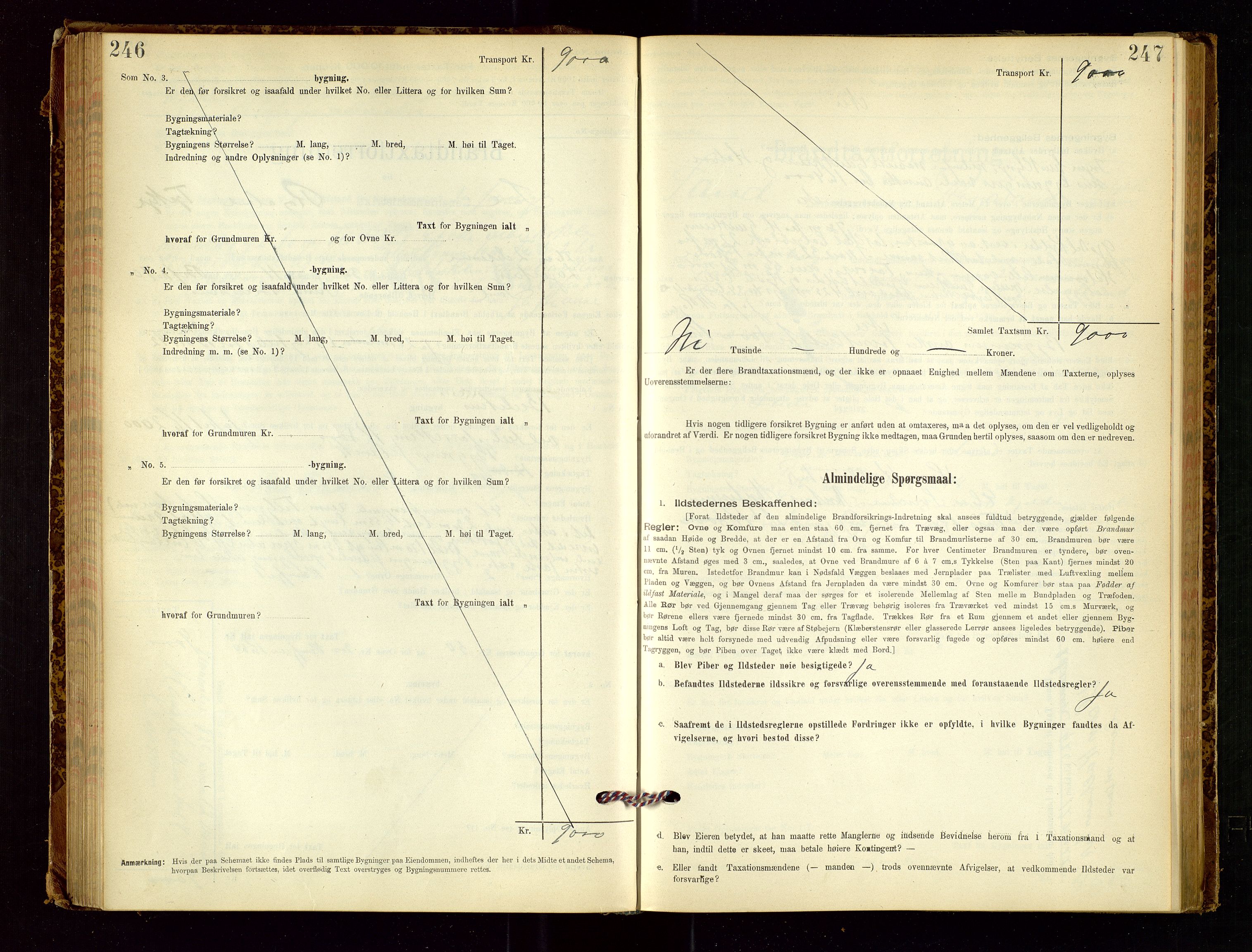 Sand lensmannskontor, SAST/A-100415/Goc/L0001: "Brandtaxationsprotokol", 1895-1935, p. 246-247