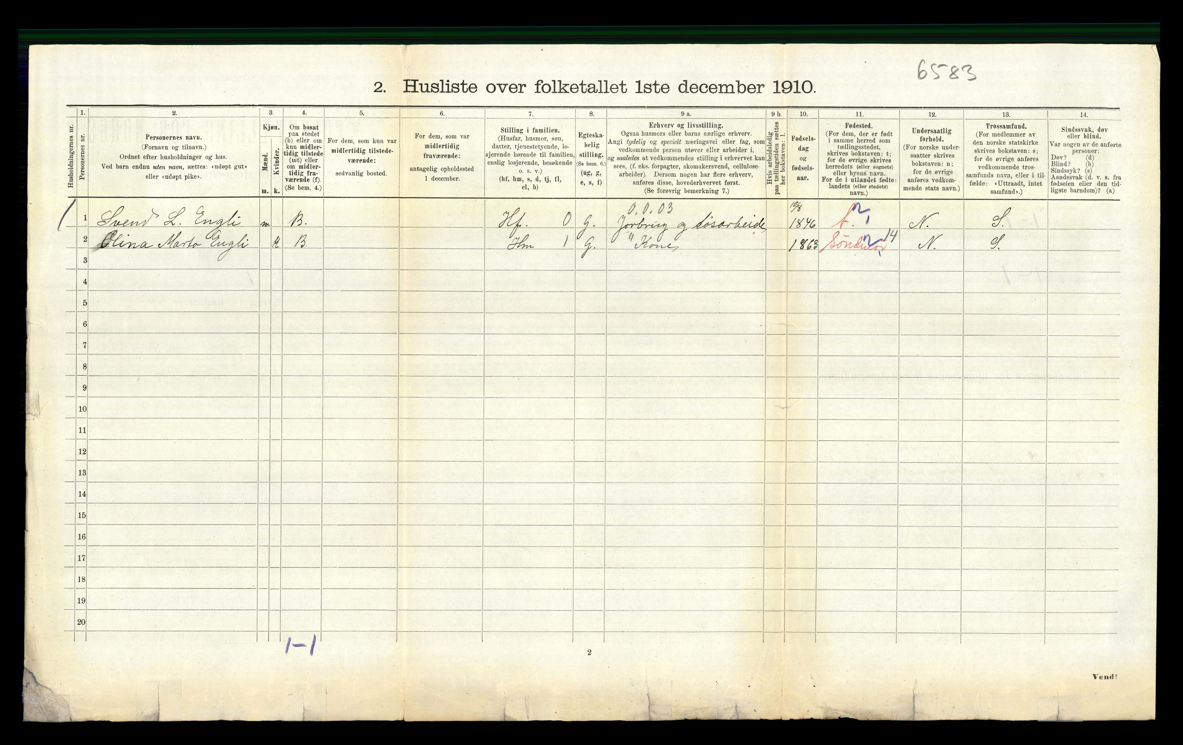 RA, 1910 census for Valsøyfjord, 1910, p. 304