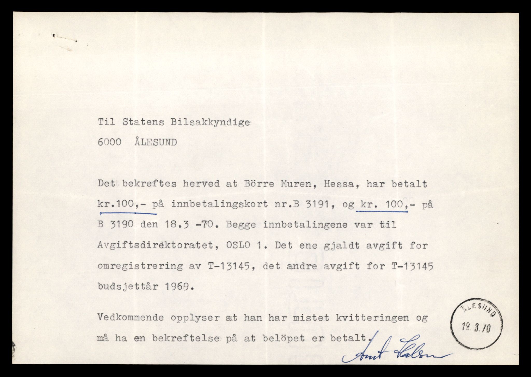 Møre og Romsdal vegkontor - Ålesund trafikkstasjon, AV/SAT-A-4099/F/Fe/L0037: Registreringskort for kjøretøy T 13031 - T 13179, 1927-1998, p. 2273