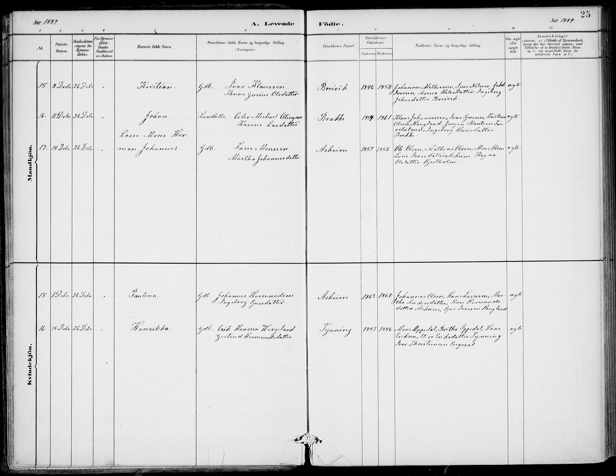 Gulen sokneprestembete, AV/SAB-A-80201/H/Haa/Haac/L0002: Parish register (official) no. C  2, 1882-1914, p. 25