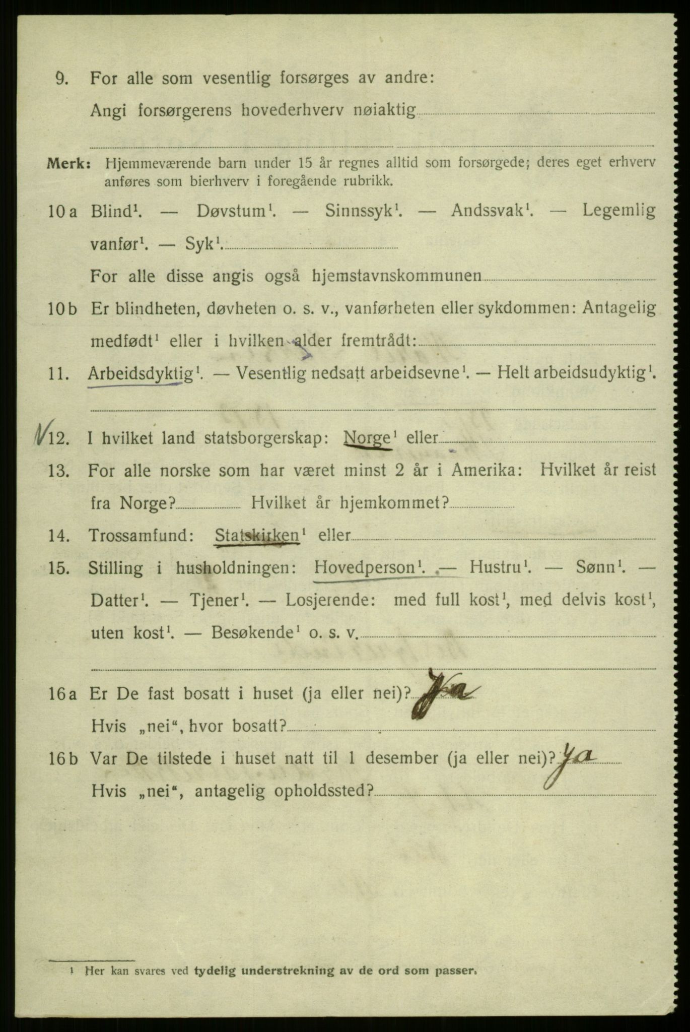 SAB, 1920 census for Bergen, 1920, p. 118426