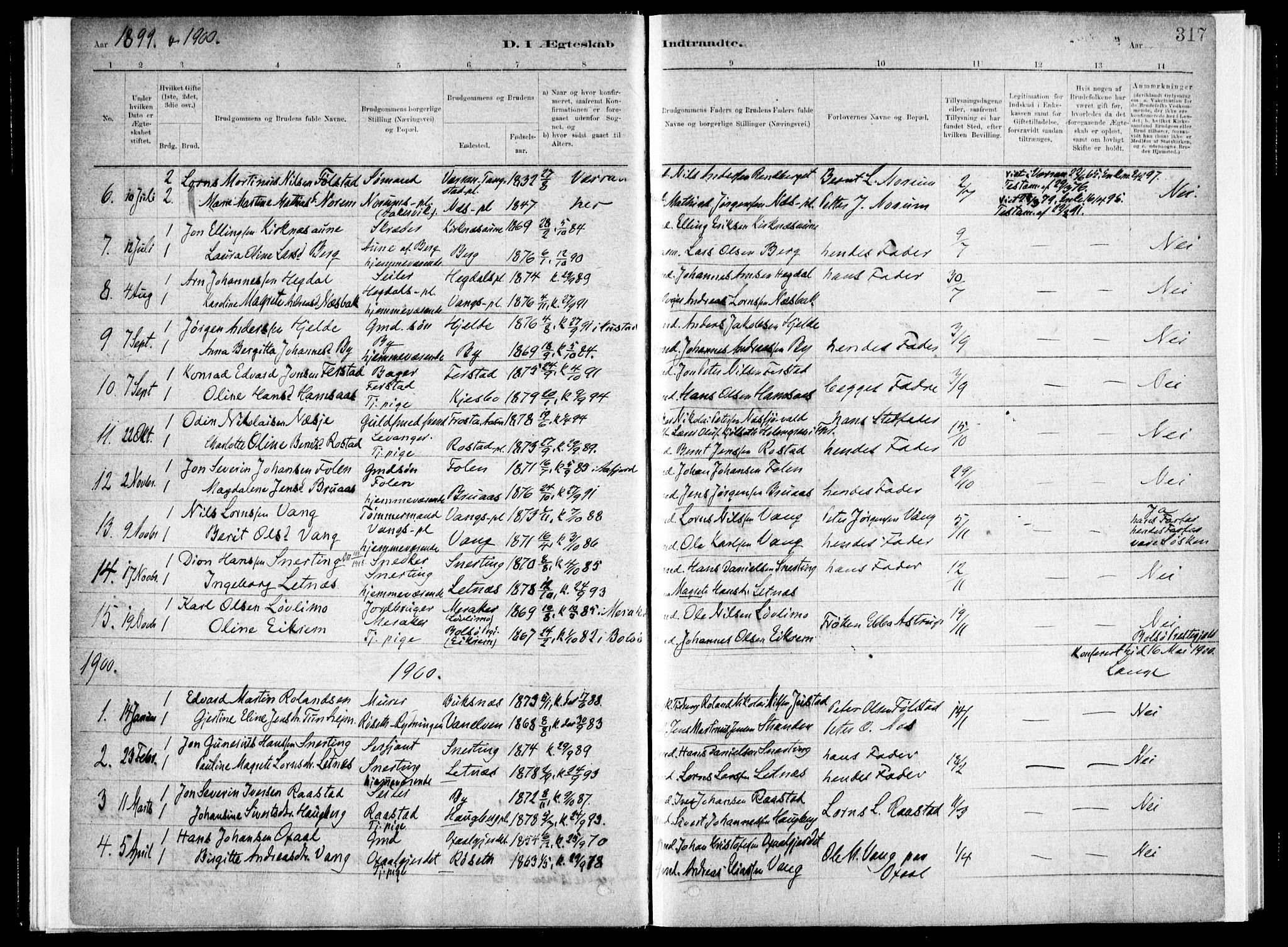 Ministerialprotokoller, klokkerbøker og fødselsregistre - Nord-Trøndelag, SAT/A-1458/730/L0285: Parish register (official) no. 730A10, 1879-1914, p. 317