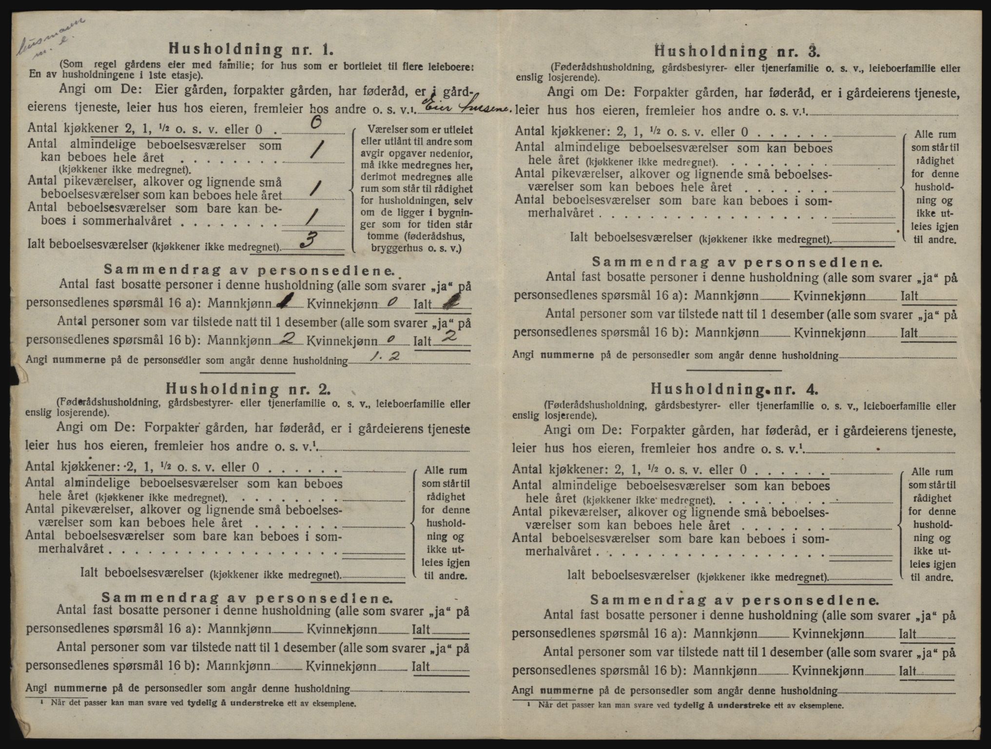 SAT, 1920 census for Rennebu, 1920, p. 1057