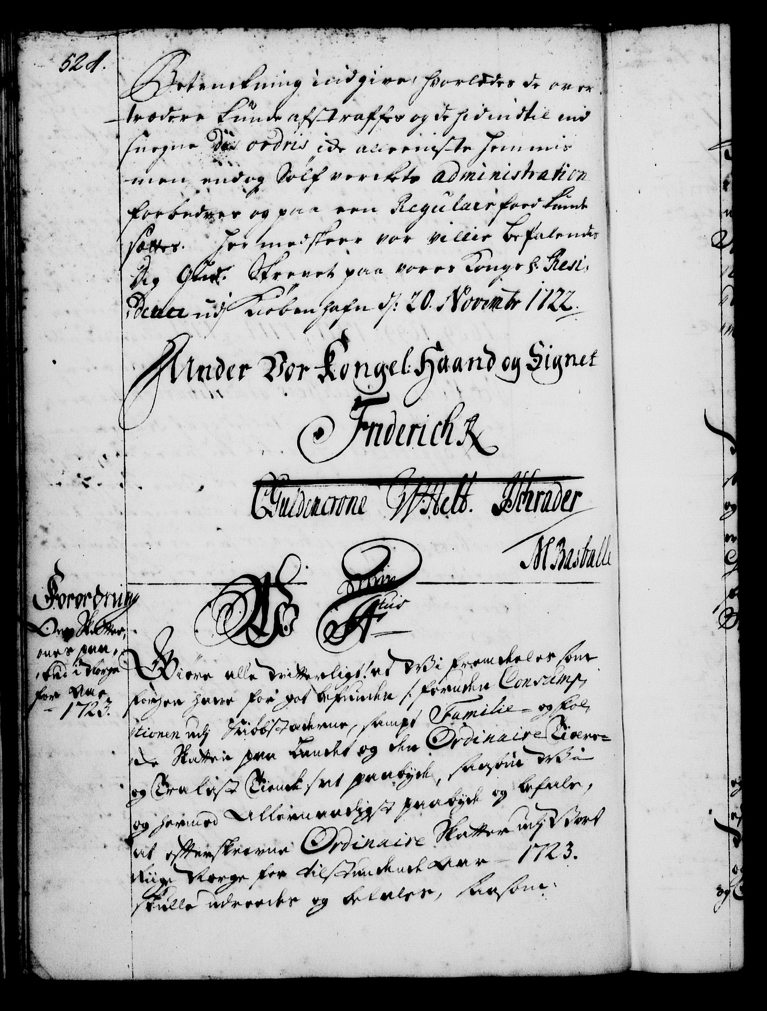 Rentekammeret, Kammerkanselliet, RA/EA-3111/G/Gg/Gga/L0001: Norsk ekspedisjonsprotokoll med register (merket RK 53.1), 1720-1723, p. 524