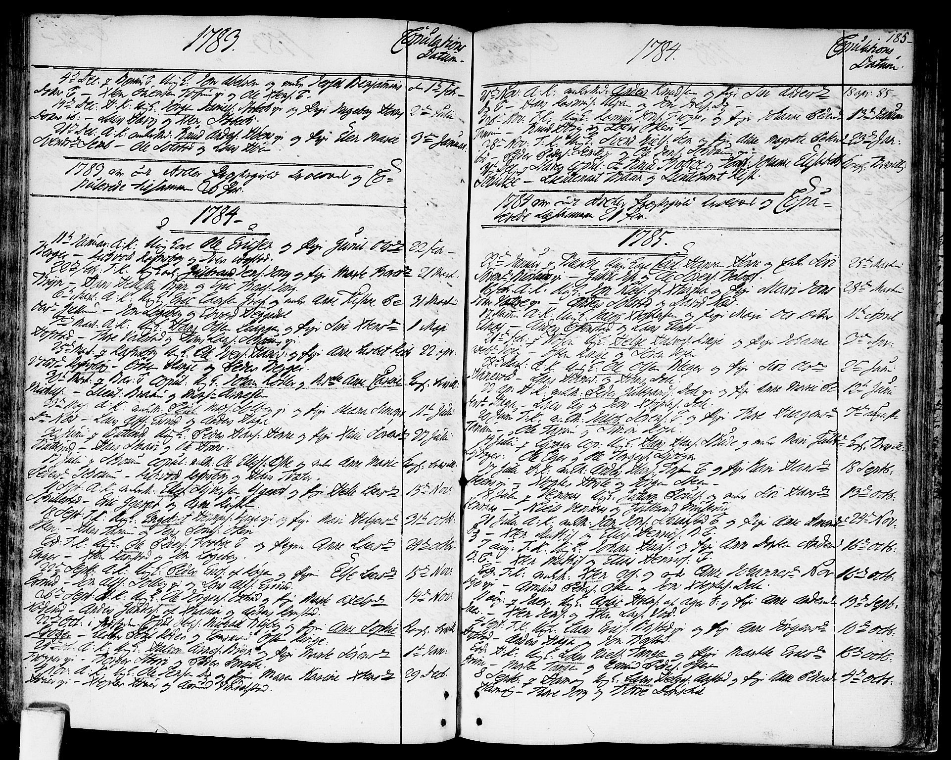Asker prestekontor Kirkebøker, SAO/A-10256a/F/Fa/L0003: Parish register (official) no. I 3, 1767-1807, p. 185