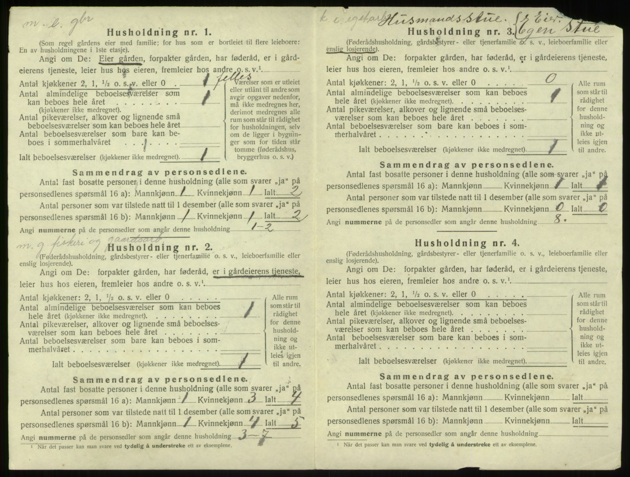 SAB, 1920 census for Gulen, 1920, p. 1035