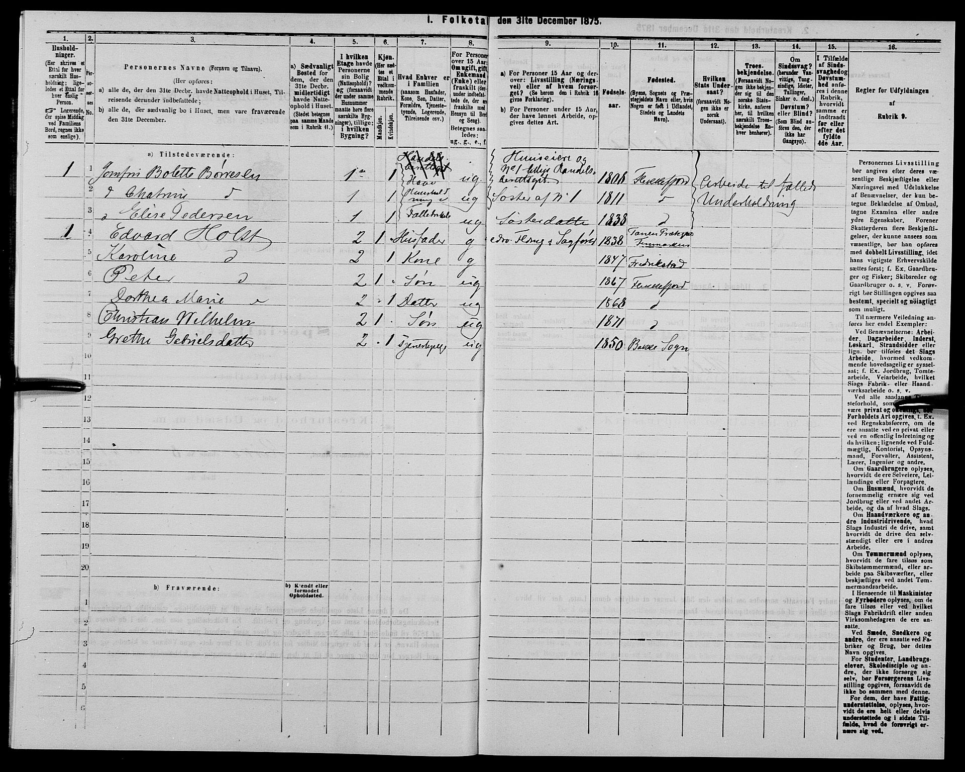 SAK, 1875 census for 1004B Flekkefjord/Flekkefjord, 1875, p. 408