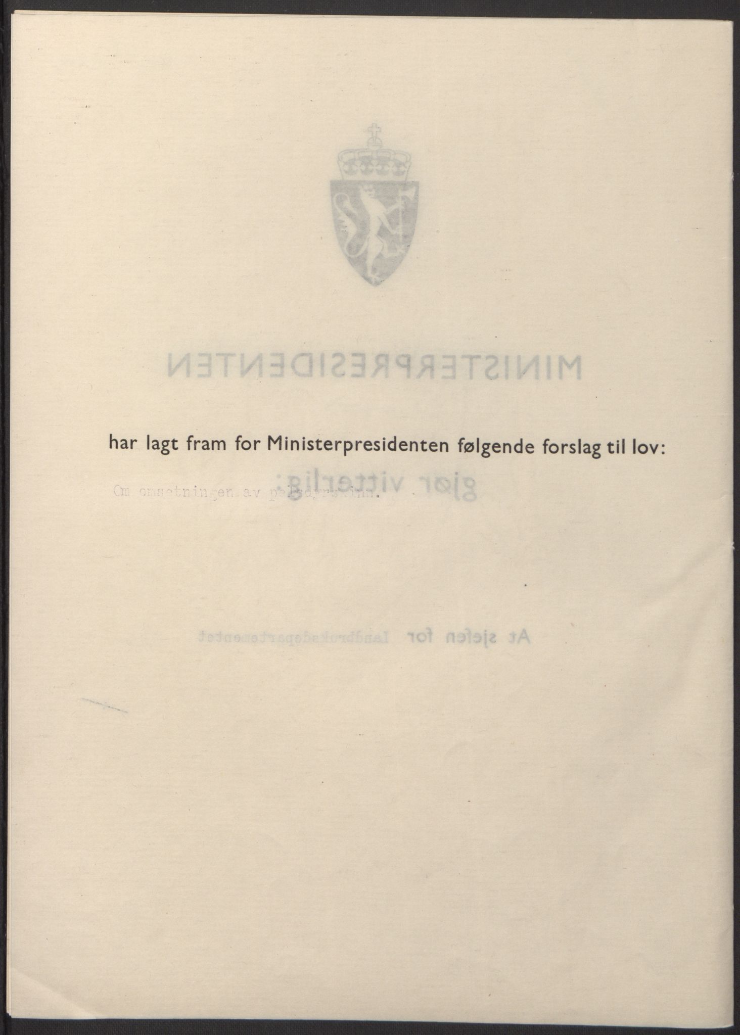 NS-administrasjonen 1940-1945 (Statsrådsekretariatet, de kommisariske statsråder mm), AV/RA-S-4279/D/Db/L0098: Lover II, 1942, p. 54