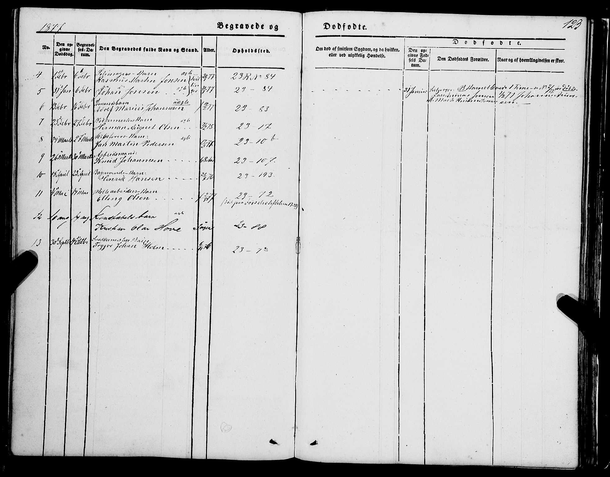 Mariakirken Sokneprestembete, AV/SAB-A-76901/H/Haa/L0006: Parish register (official) no. A 6, 1846-1877, p. 123