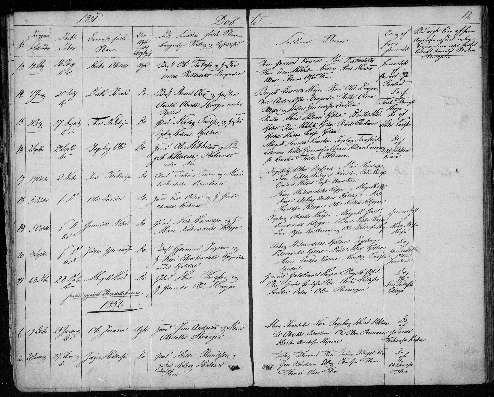 Lunde kirkebøker, SAKO/A-282/F/Fb/L0001: Parish register (official) no. II 1, 1845-1861, p. 12